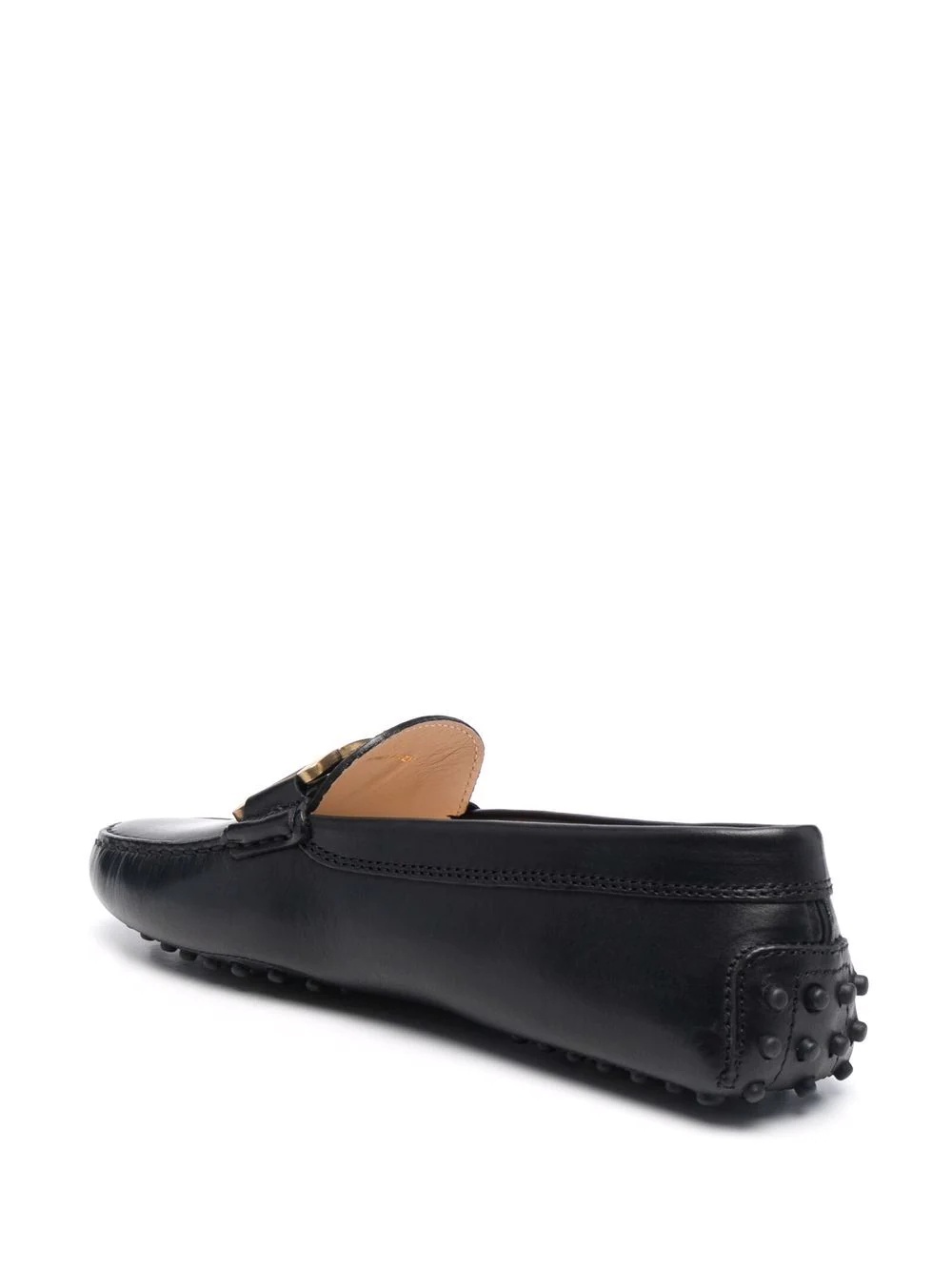 plaque-detail moccasin loafers - 3