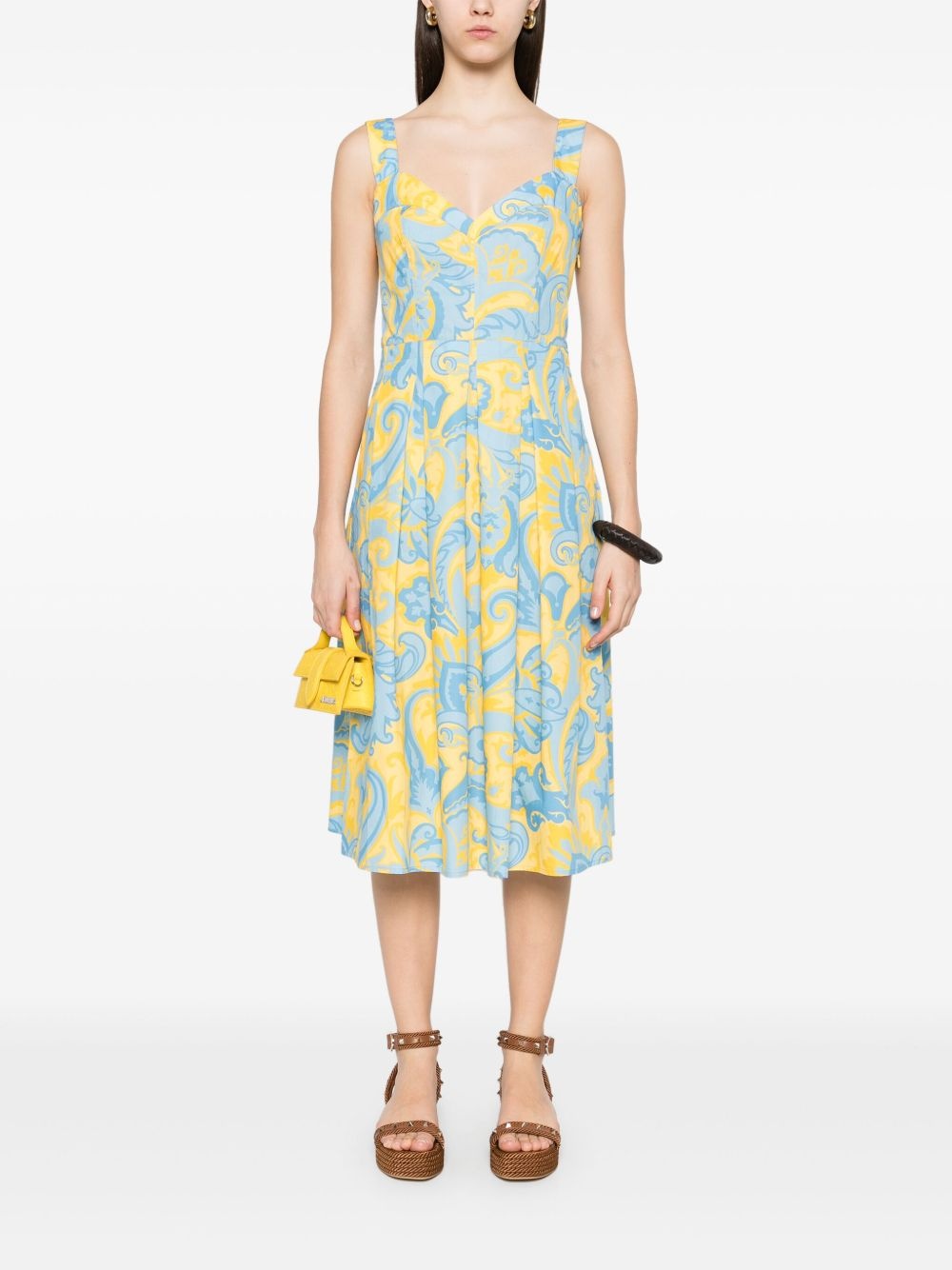 printed cotton midi dress - 2