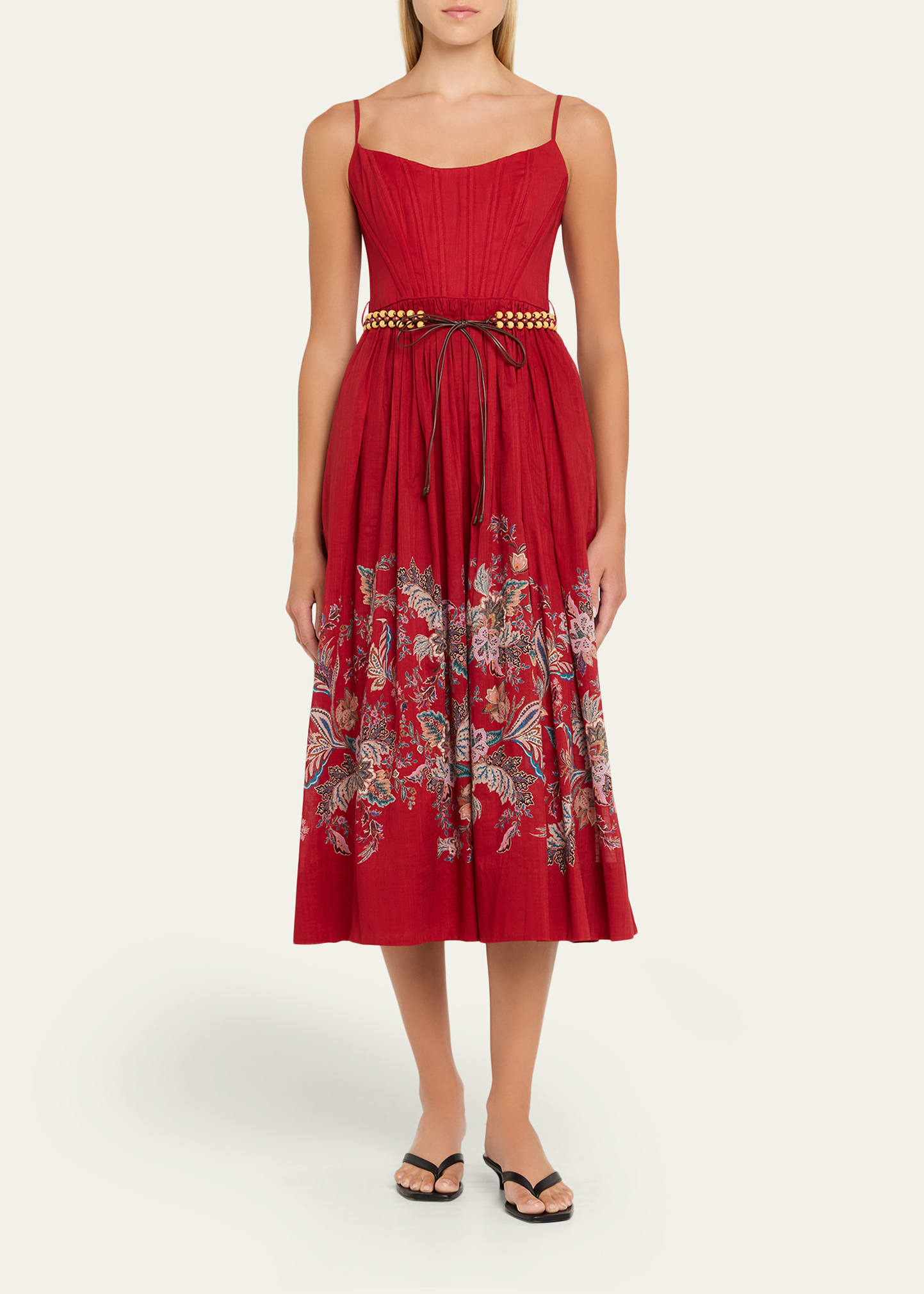 Rhiannon Belted Corset Midi Dress - 2