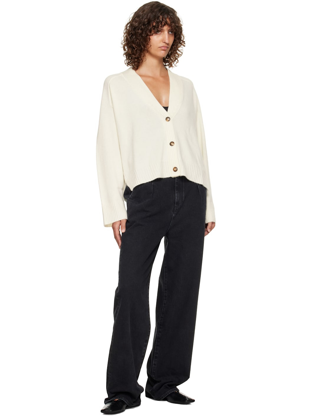 Off-White Kaia LDS Ribbed Neckline Cardigan - 4