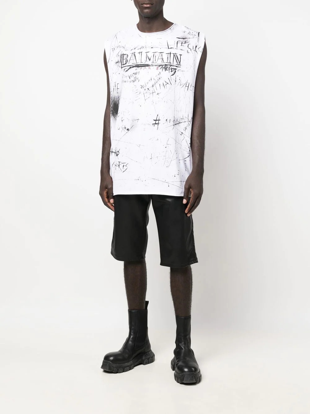 scribble logo-print tank top - 2