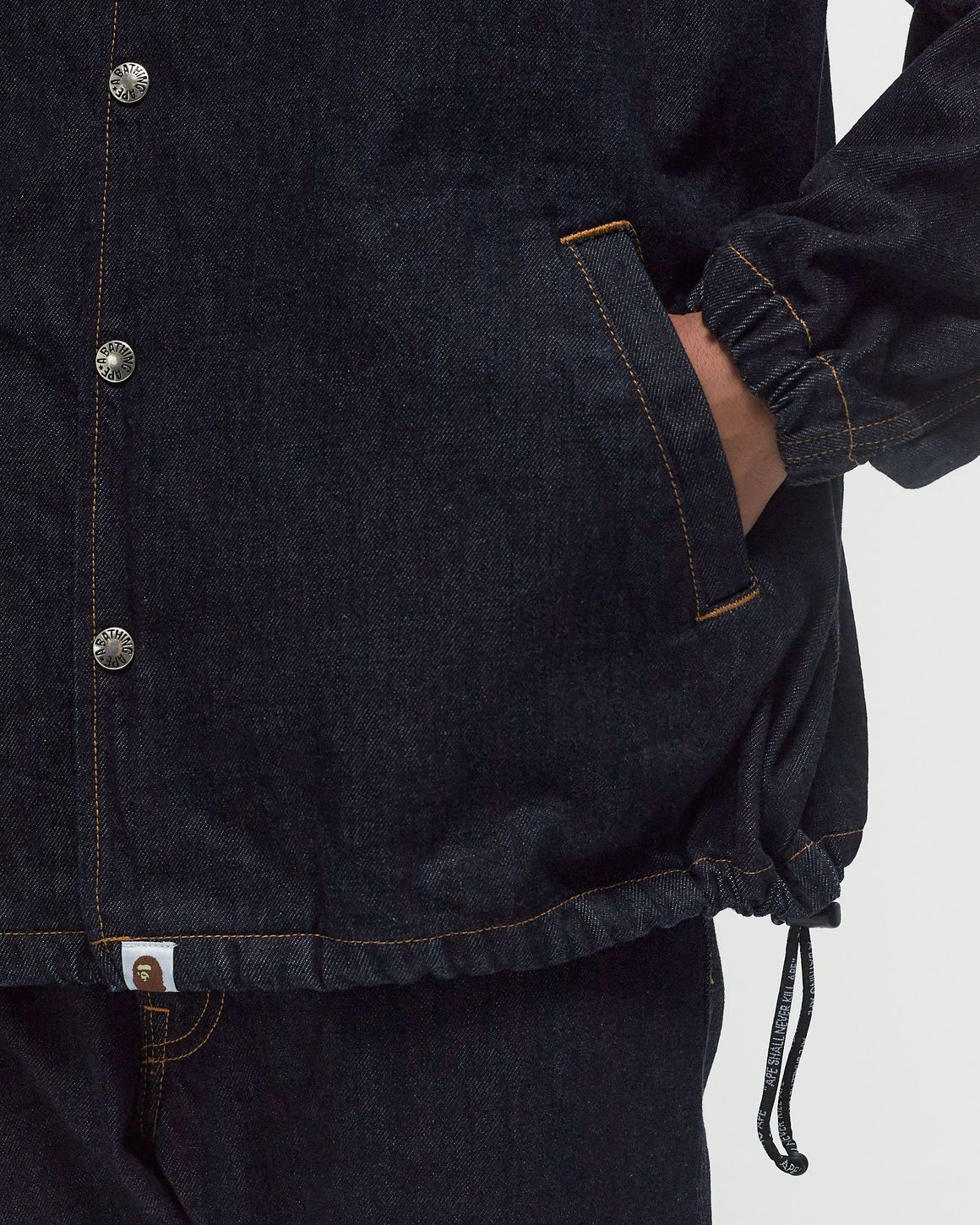 BATHING APE RELAXED FIT DENIM COACH JACKET - 5