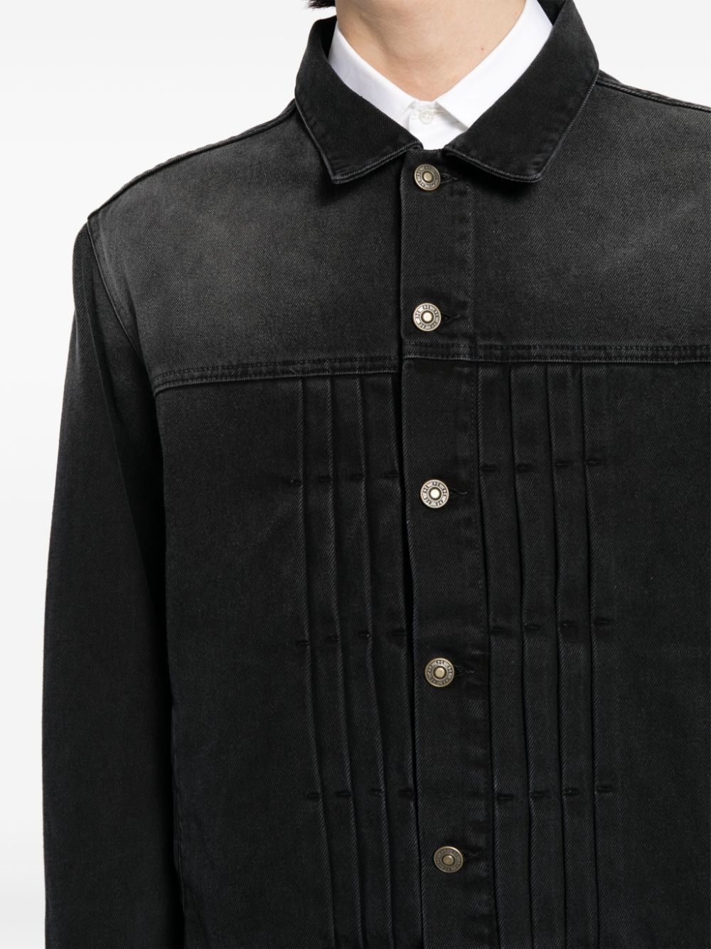 logo-patch denim jacket - 5
