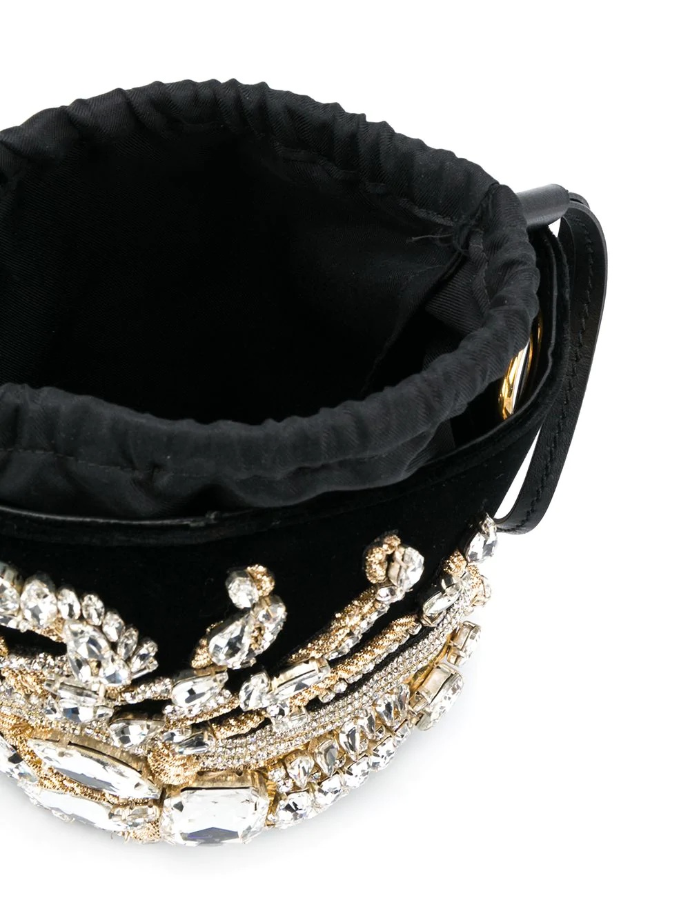 crystal-embellished saddler bucket bag - 5