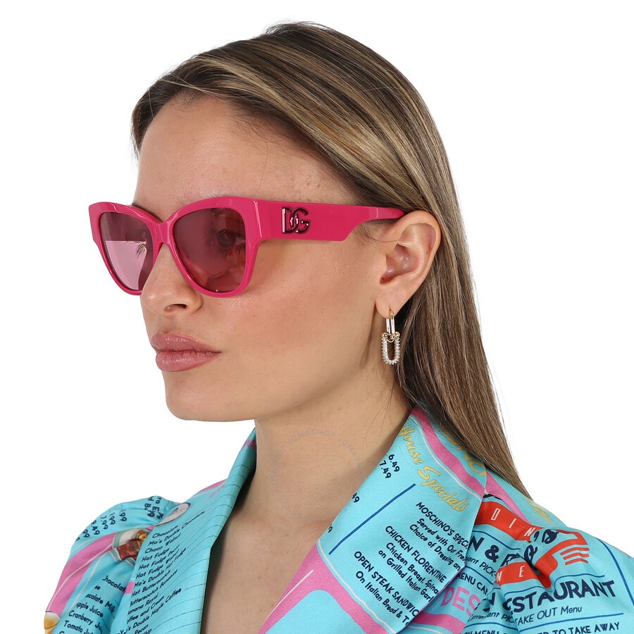 Dolce and Gabbana Pink Mirrored Silver Butterfly Ladies Sunglasses DG4449 326230 54 - 2