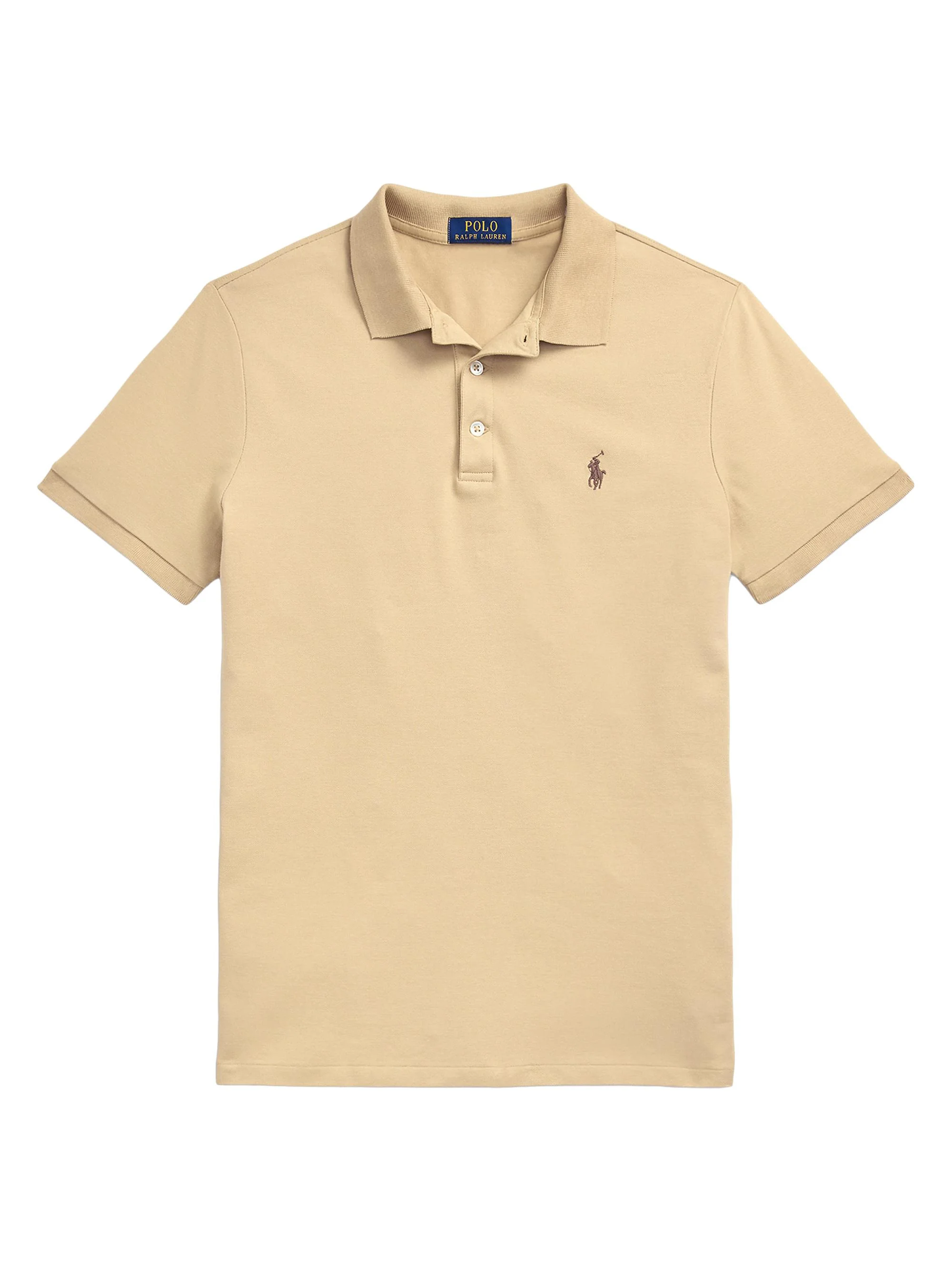 Men's Stretch-Cotton Blend Custom Slim-Fit Polo Shirt - Coastal Beige - 1