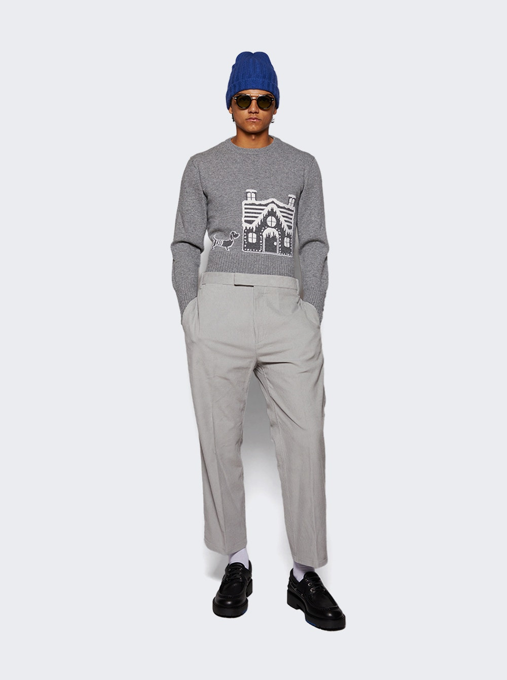 Straight Leg Pants Light Grey - 2