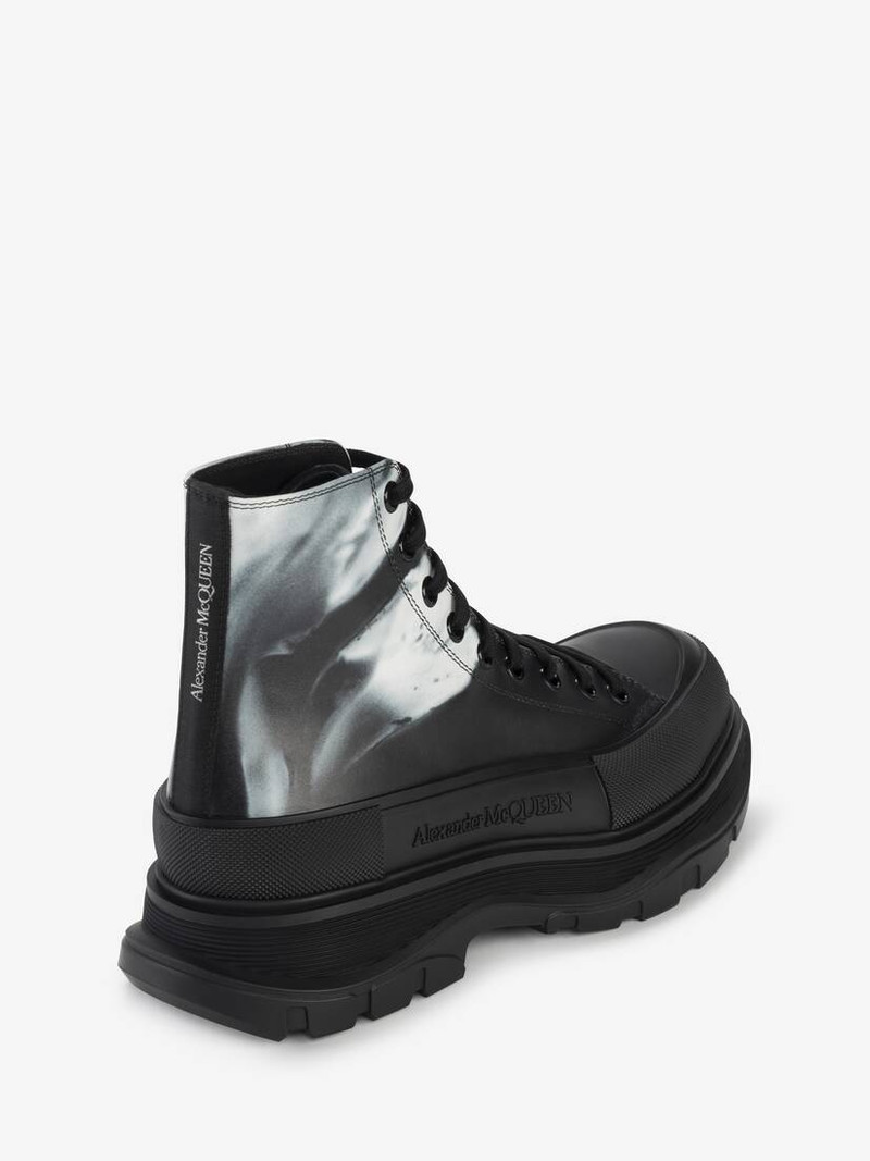 Alexander McQueen Men's Tread Slick Boot in Black/white outlook