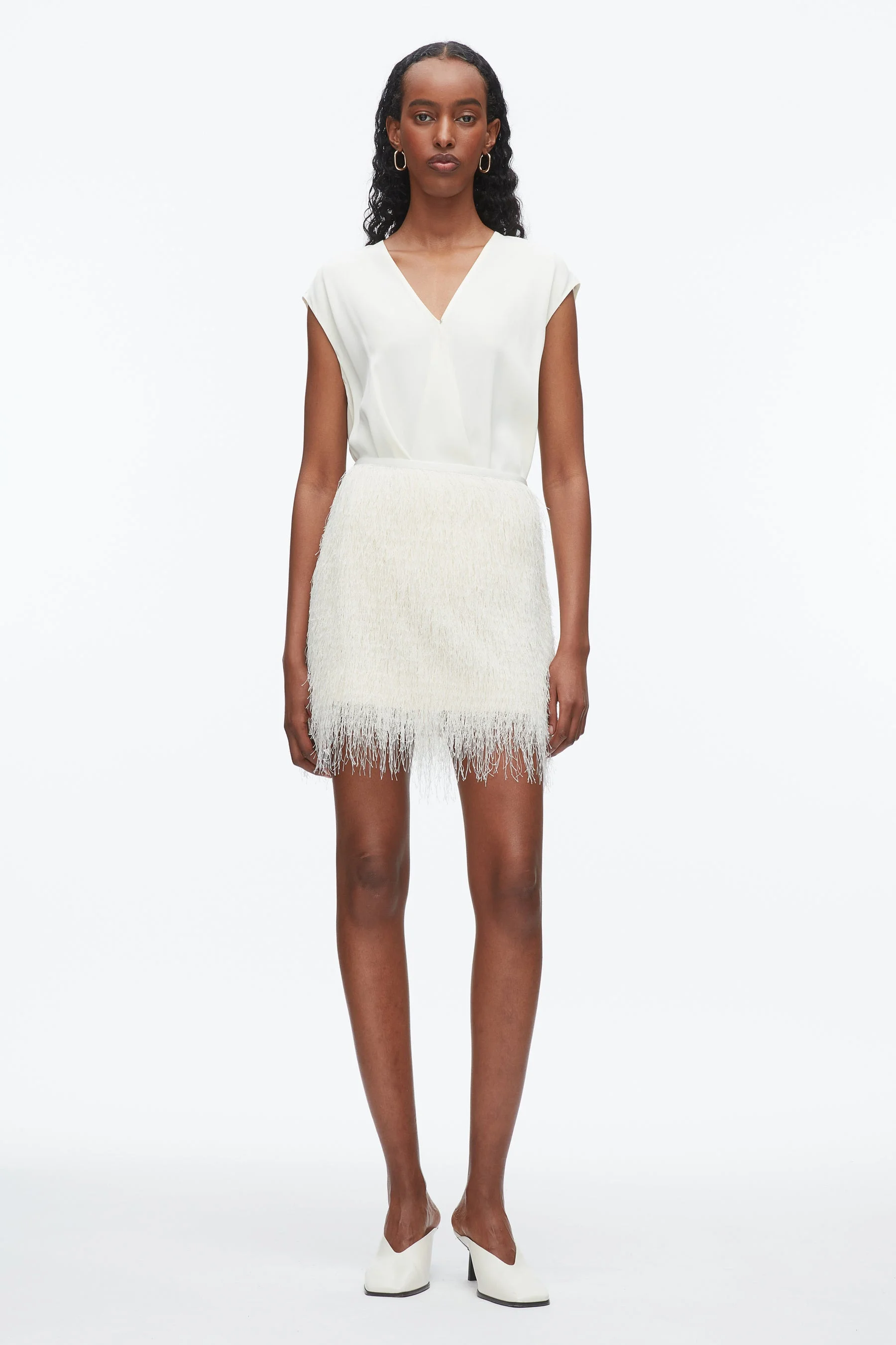 Fringe Mini Slip Skirt - 1