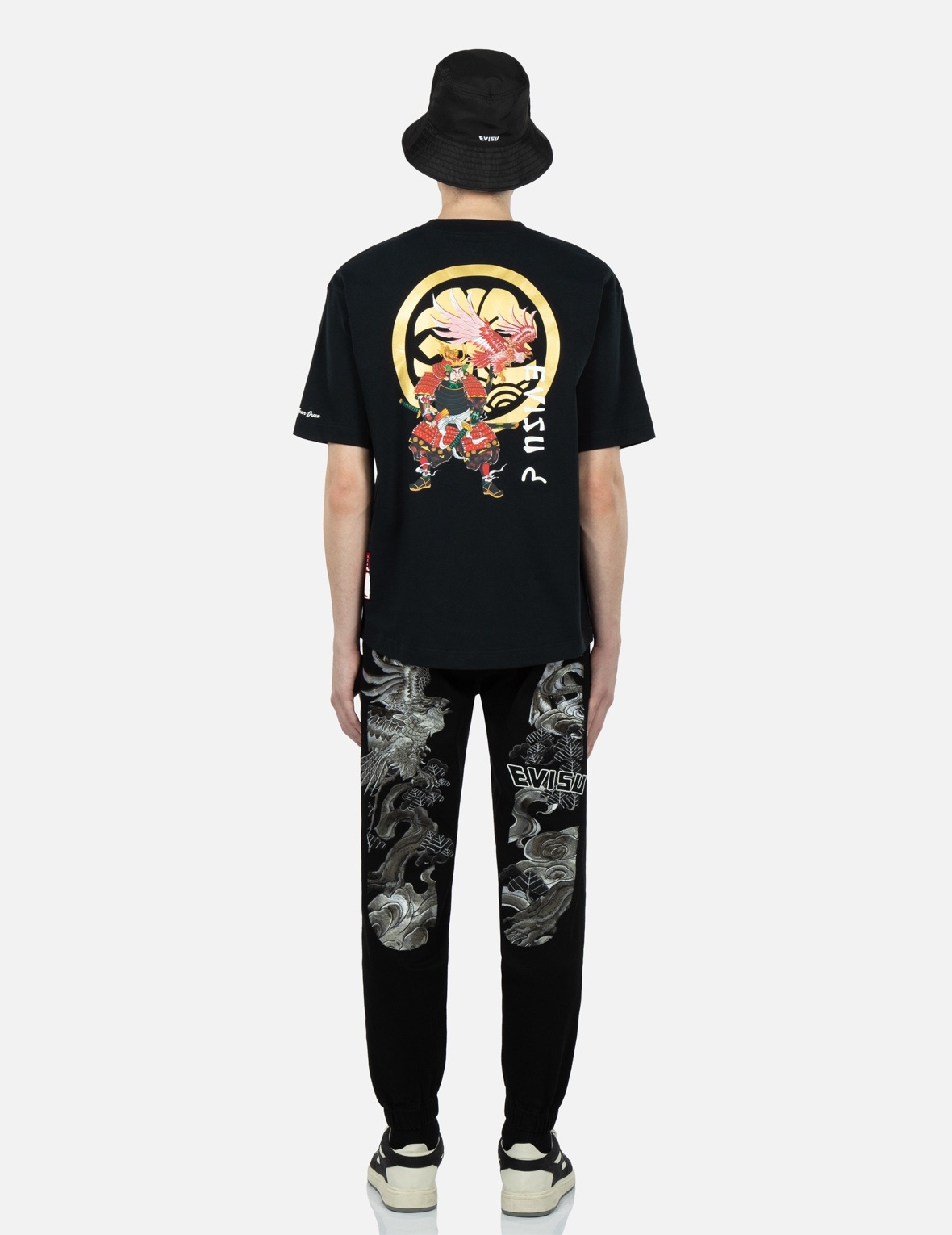 EAGLE-PATTERN DAICOCK EMBROIDERY  DENIM JOGGER PANTS - 5