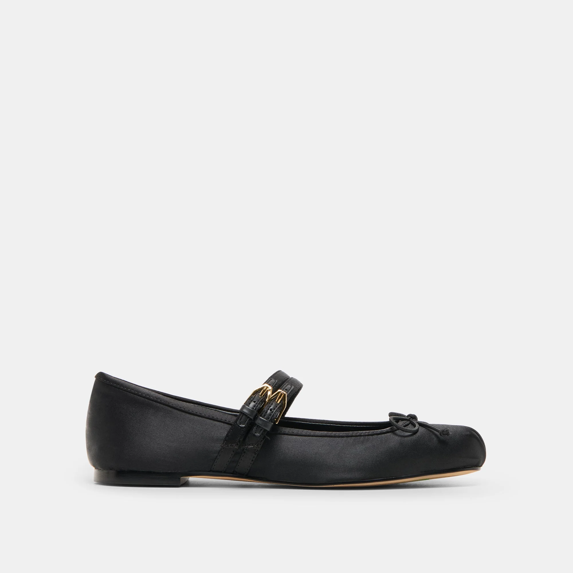 GIBSEN BALLET FLATS ONYX SATIN - 1