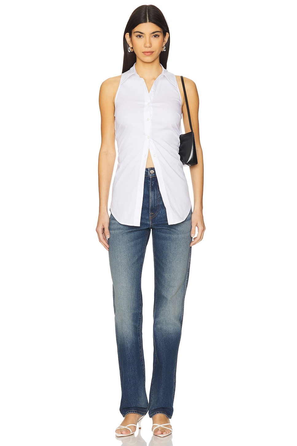 Loch Sleeveless Poplin Button Up - 4