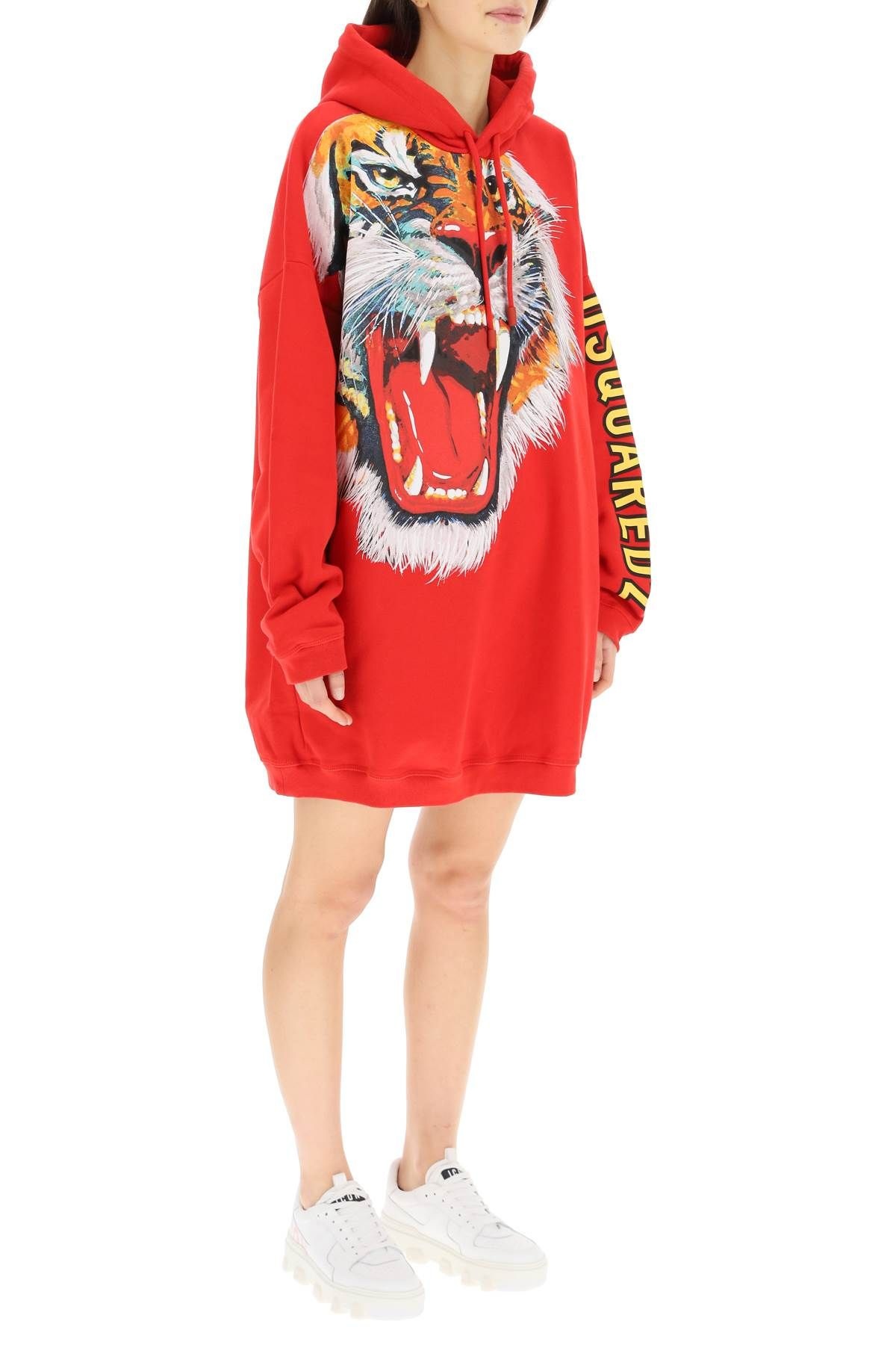 TIGER PRINT FLEECE DRESS - 3