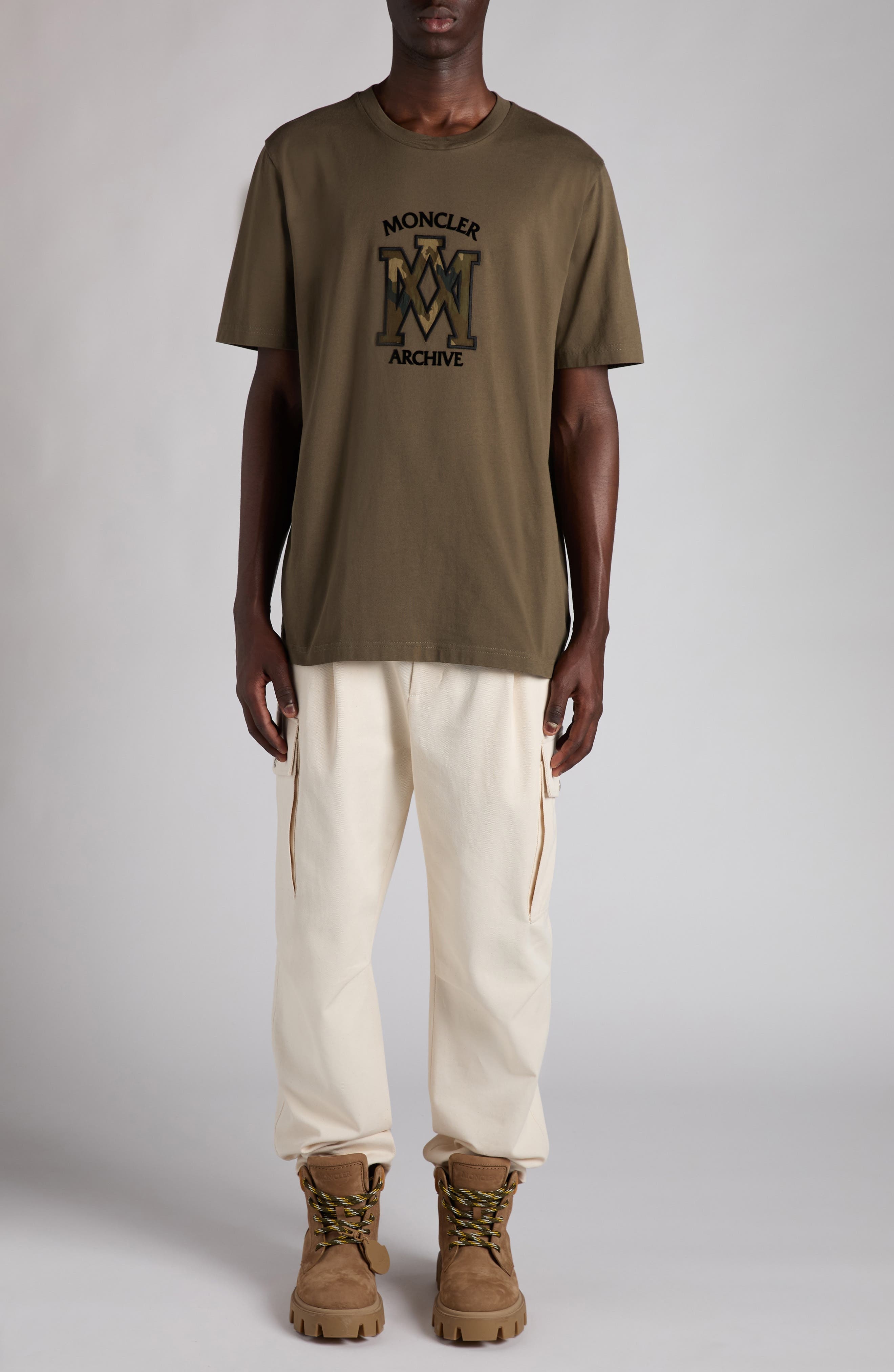 Moncler Logo Patch Cotton T-Shirt in Kalamata at Nordstrom - 2