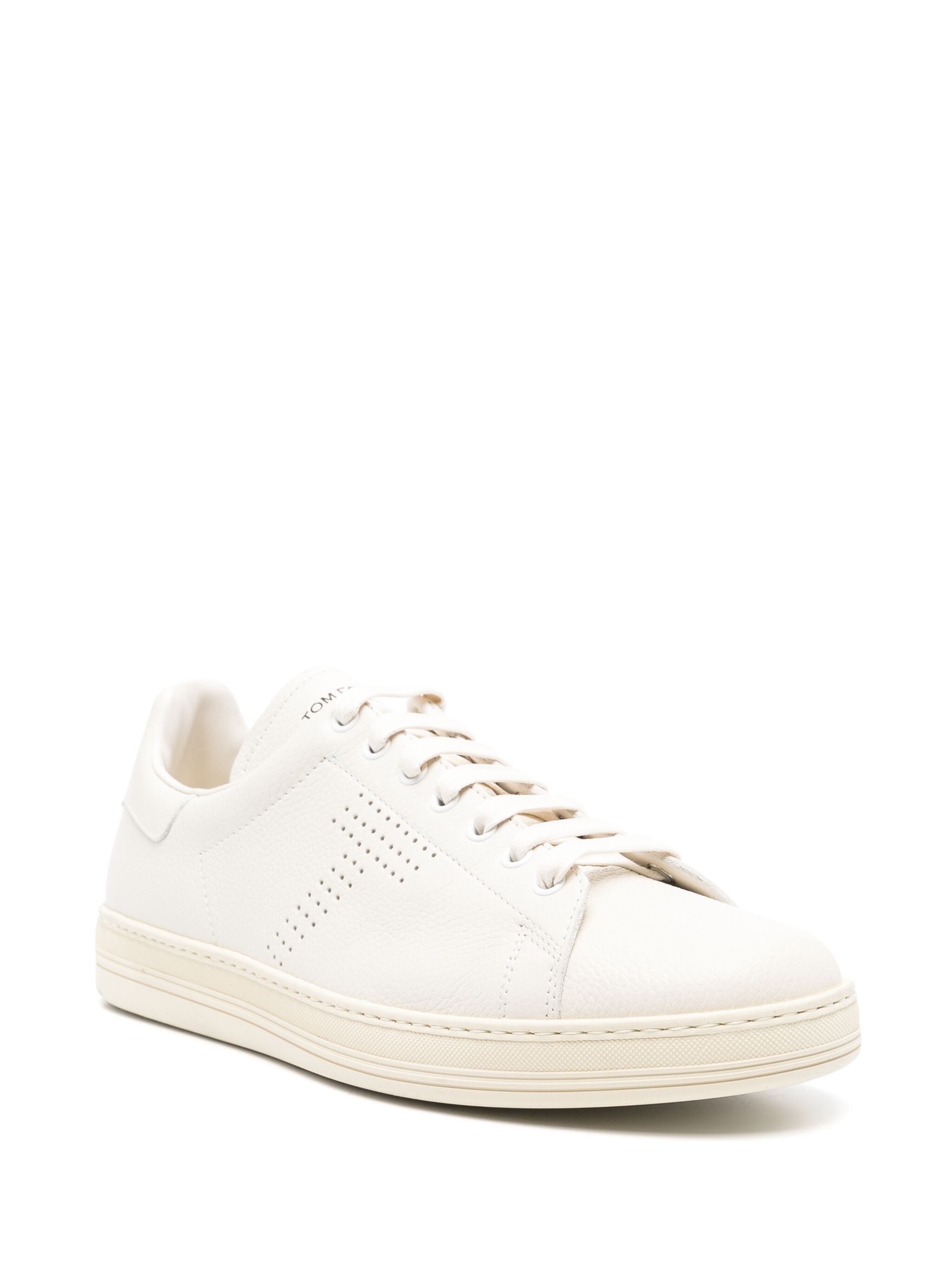 Perforated-logo Leather Sneakers - 4