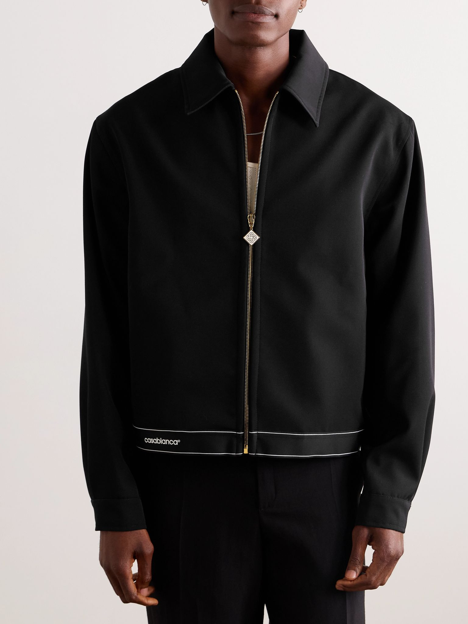 Wool-Twill Track Jacket Black - 3