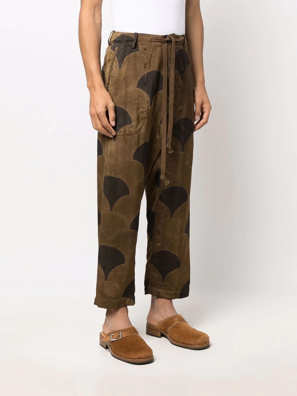 geometric-print cropped trousers - 3