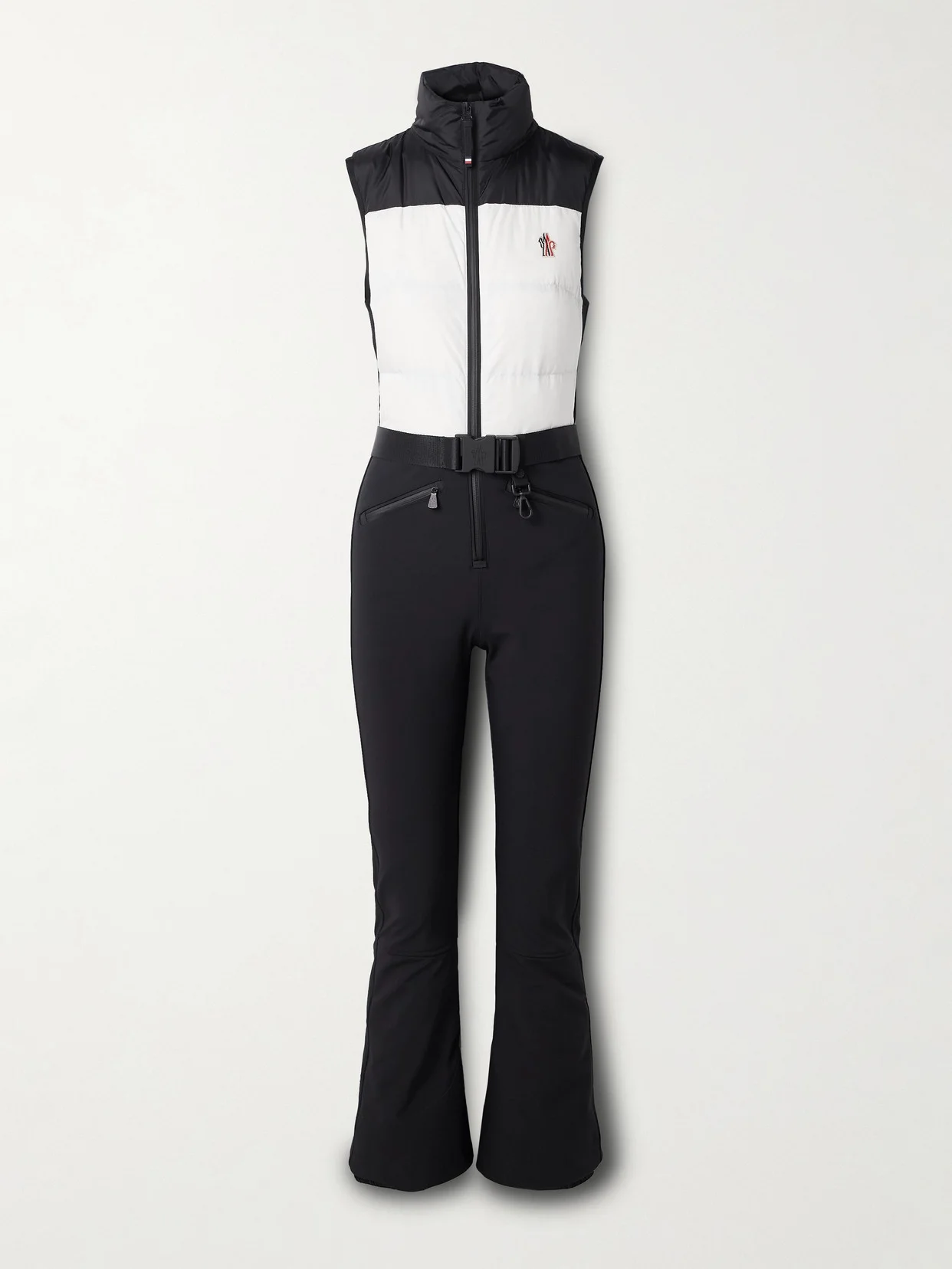 Belted Paneled Quilted Down Ski Suit - 1