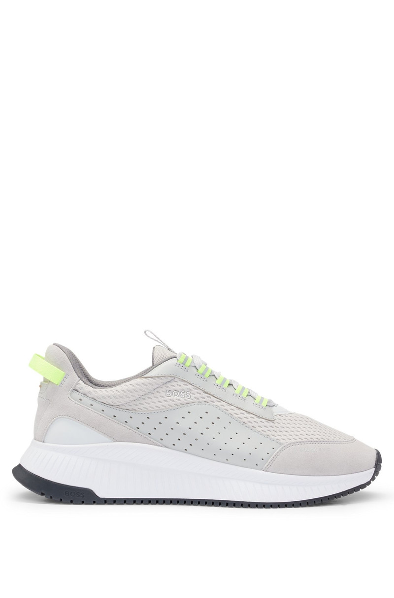 TTNM EVO SUEDE, LEATHER AND MESH TRAINERS WITH RIBBED SOLE 1