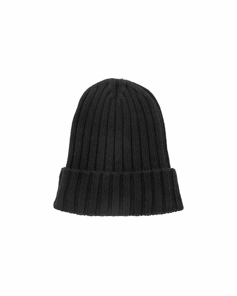 KNIT CAP COTTON BLACK - 3