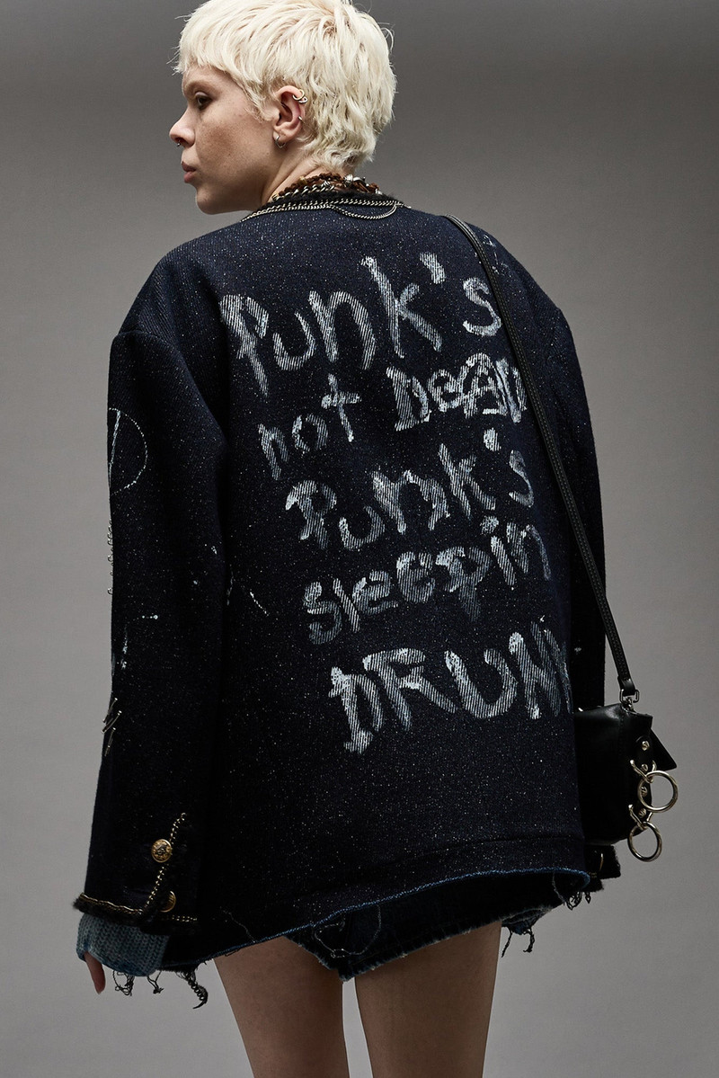 R13 SLOUCH CHORE JACKET - GRAFFITI TWEED outlook