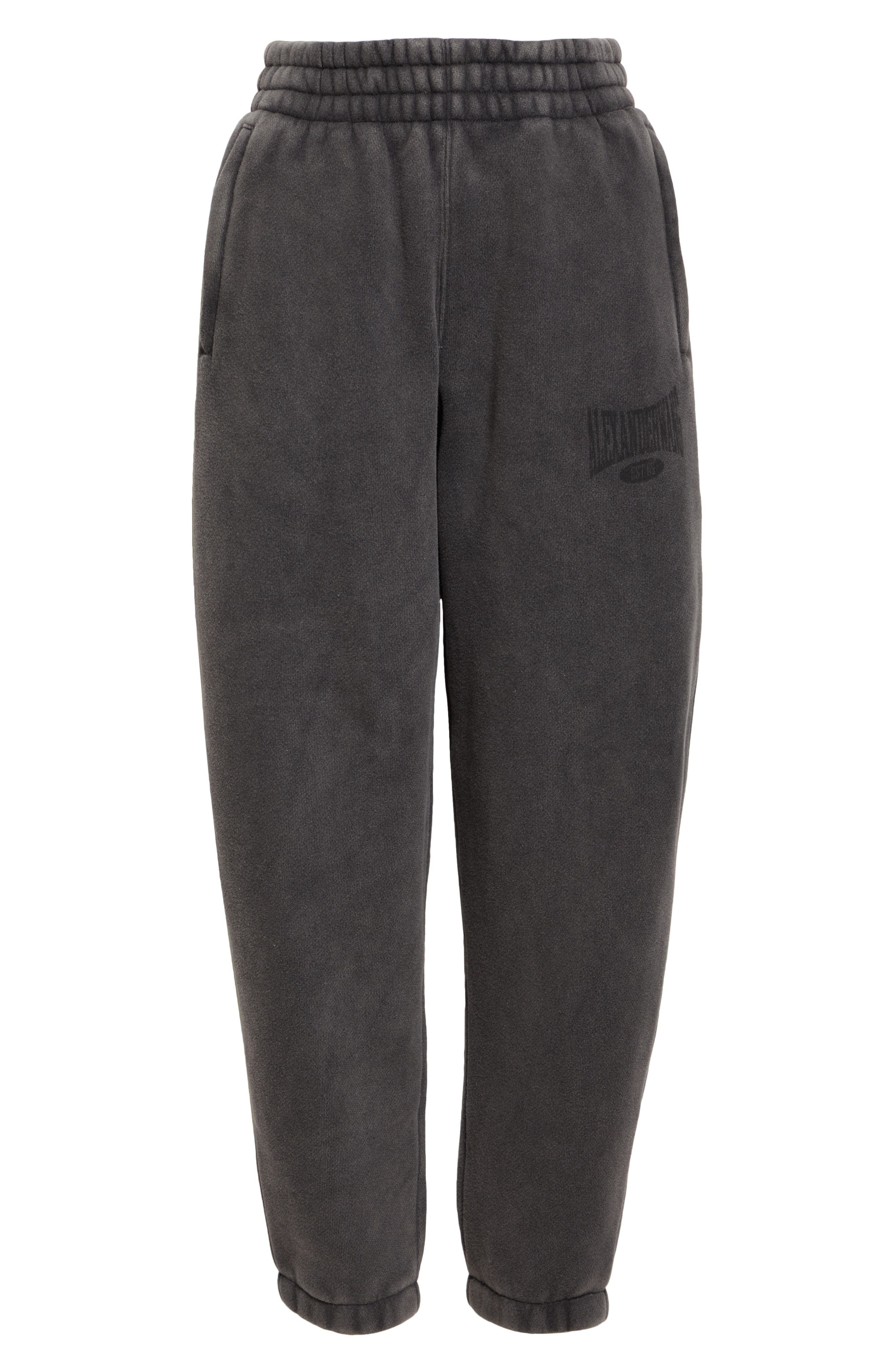Alexander Wang Logo Graphic Sweatpants in Faded Black at Nordstrom - 6