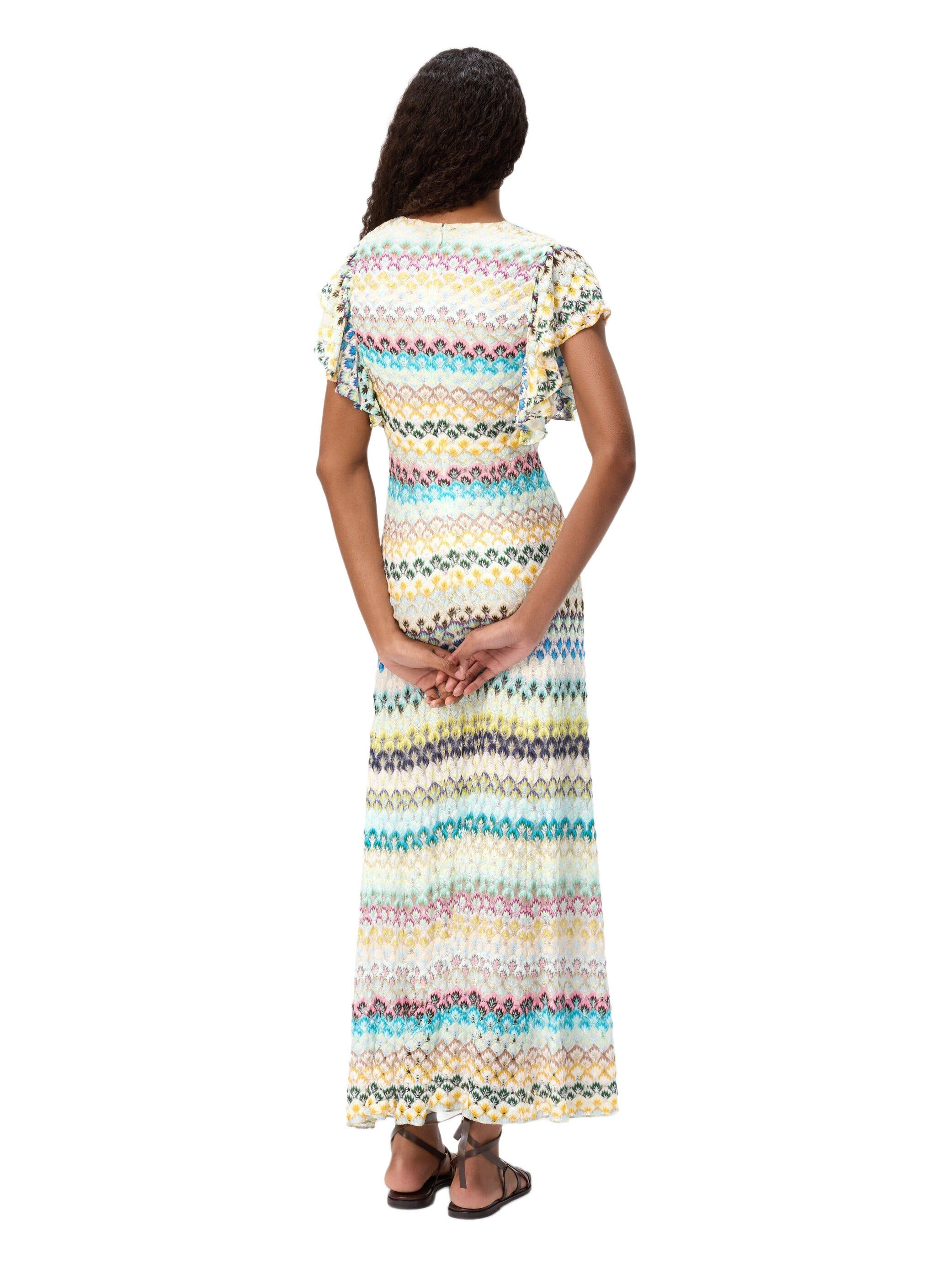 Missoni Dégradé Lace Long Dress With V-neck And Ruffled Sleeves in Multicoloured at Nordstrom - 3