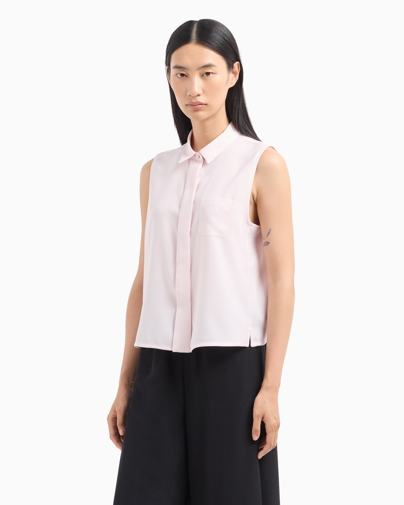 EMPORIO ARMANI FLUID CRÊPE SLEEVELESS BLOUSE outlook