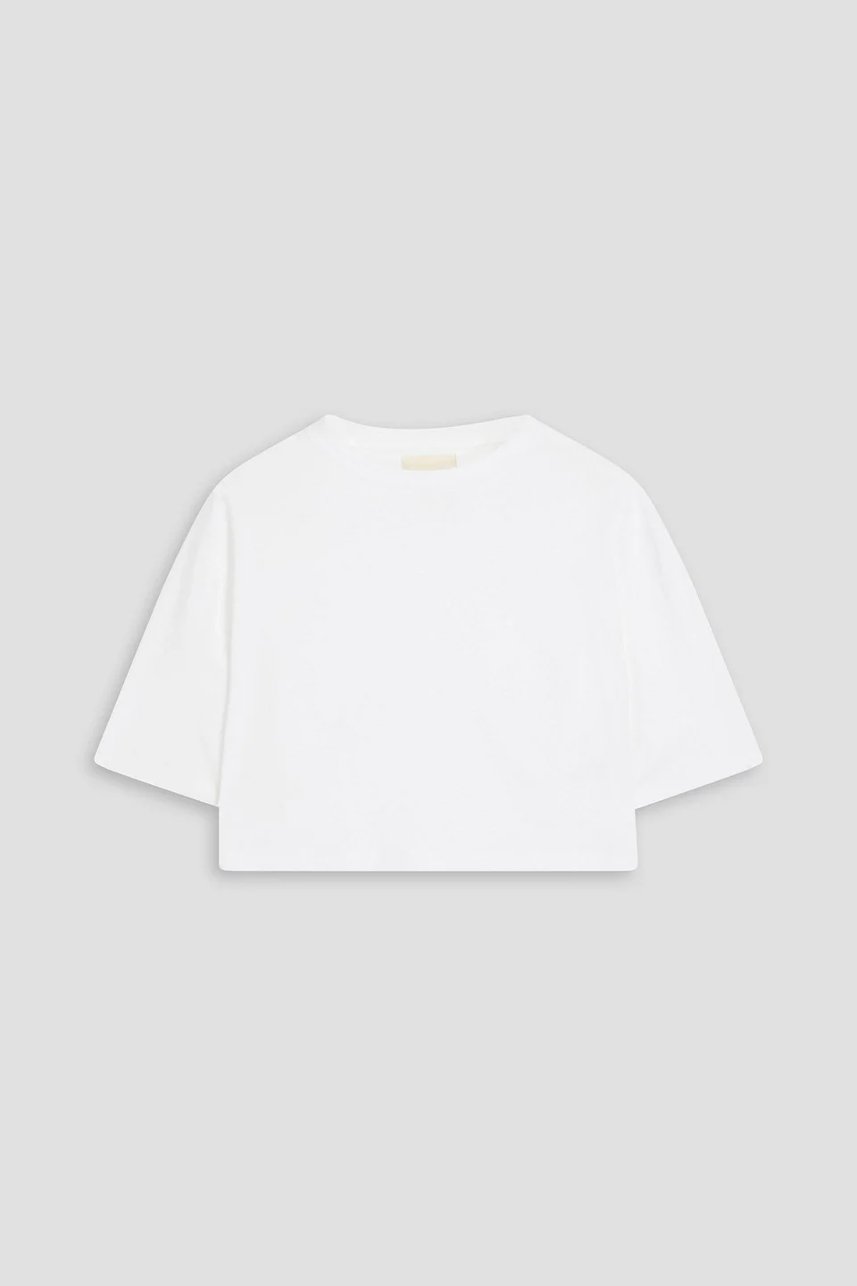 Cropped Pima cotton-jersey T-shirt - 1