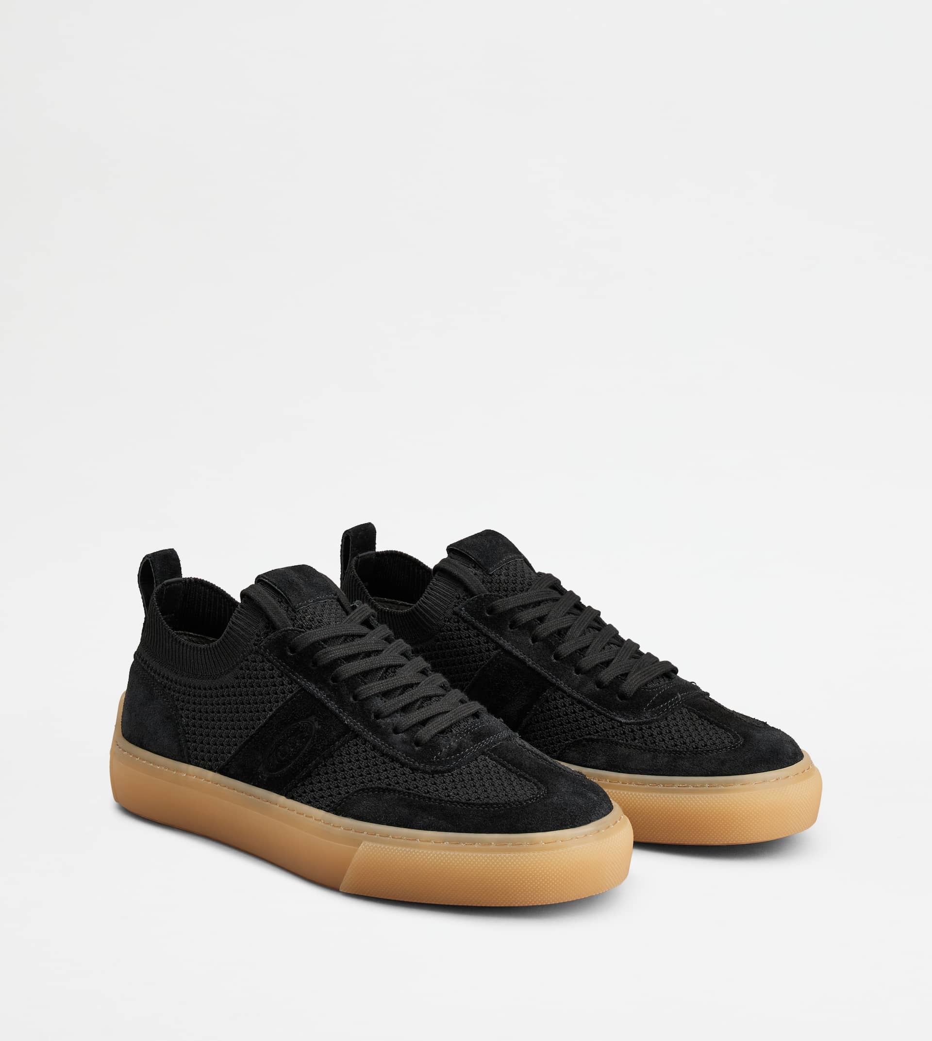 TOD'S SNEAKERS IN FABRIC AND SUEDE - BLACK - 3