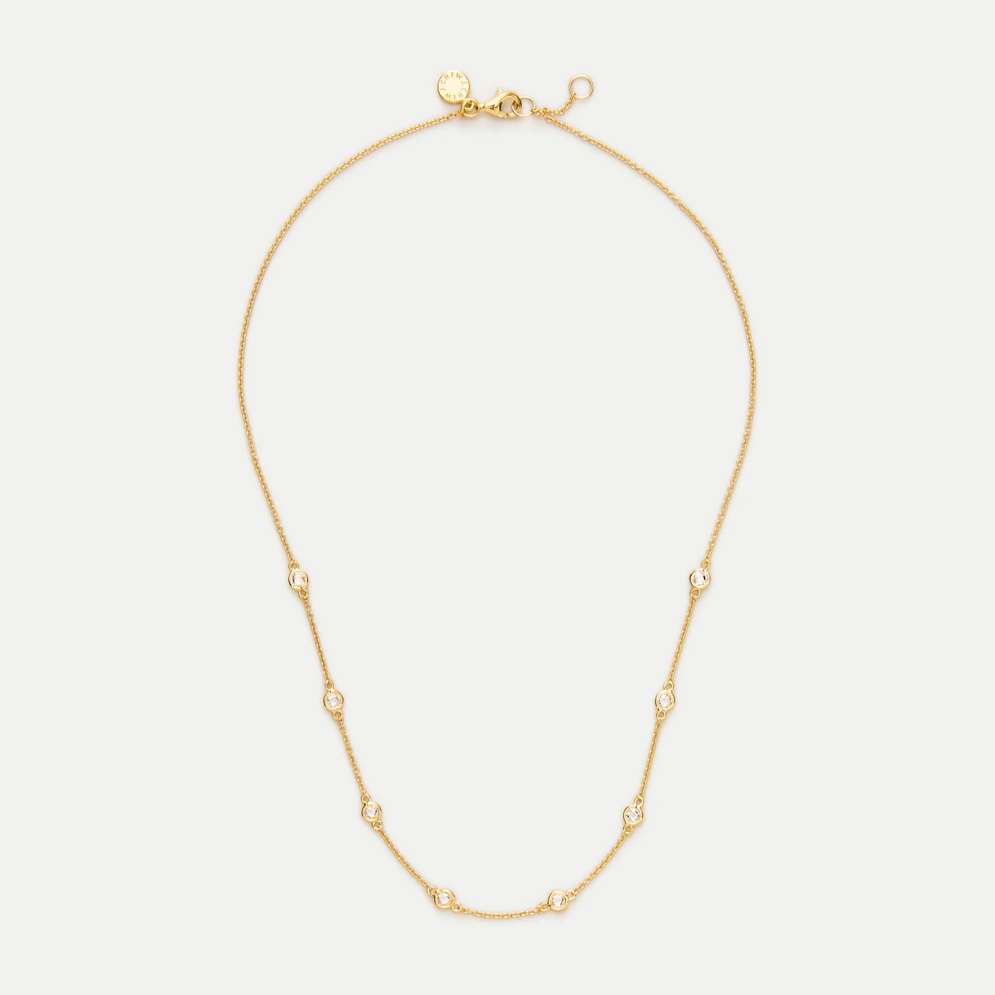 18k gold vermeil cubic zirconia station necklace - 1
