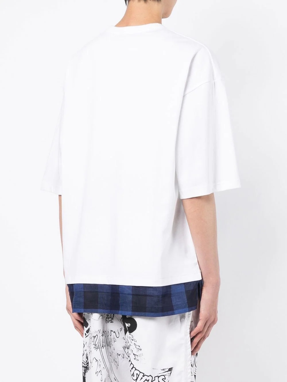 tartan-trimmed T-shirt - 4