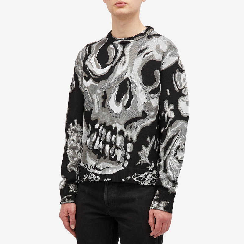Alexander McQueen Alexander McQueen Waxed Floral Skull Jacquard Jumper outlook