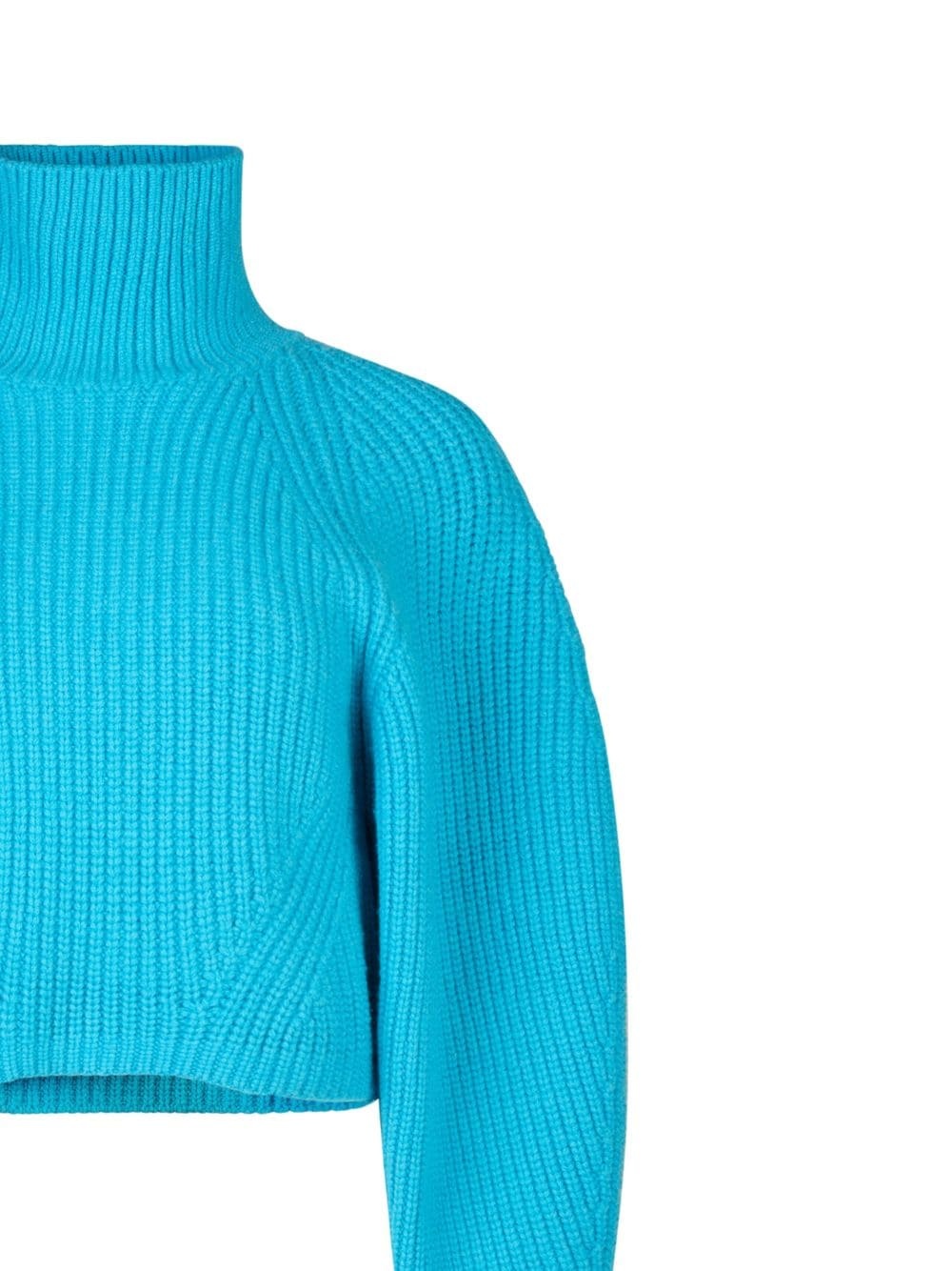 turtleneck chunky-ribbed jumper - 4