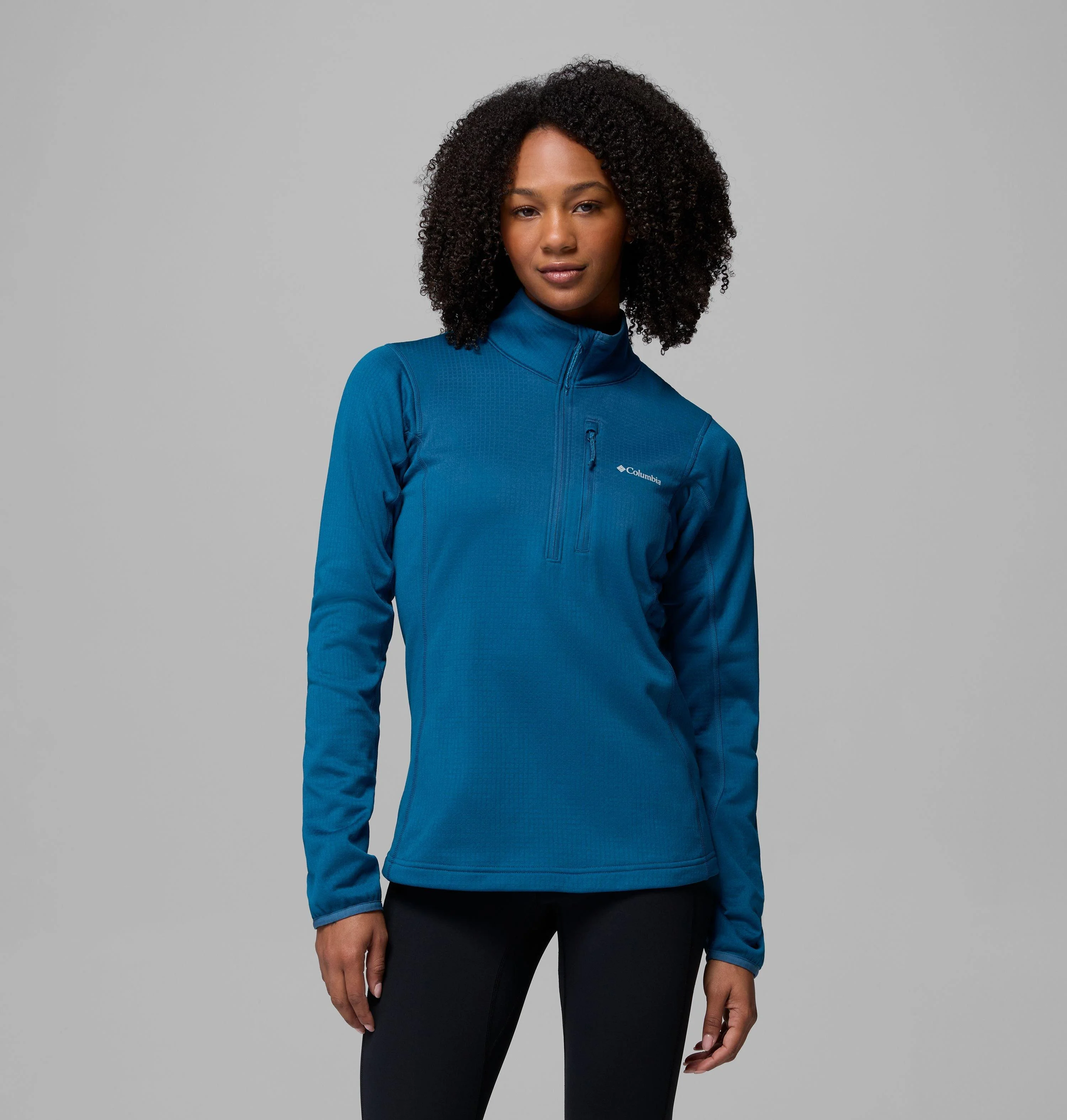 Women's Essential Hike Grid Fleece Half Zip Jacket - 1