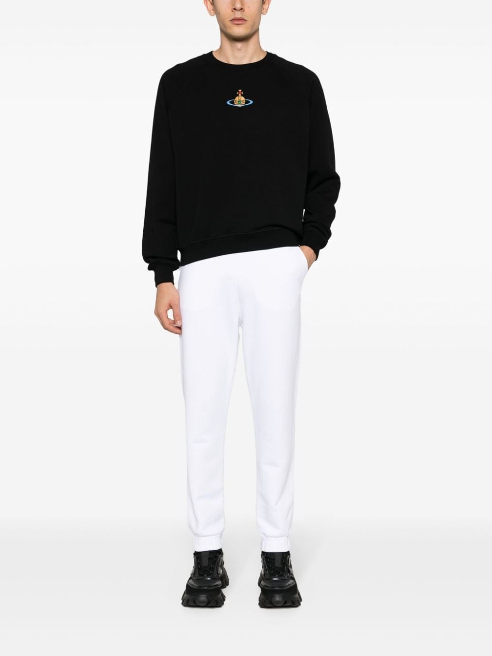 Orb-embroidered cotton track pants - 2