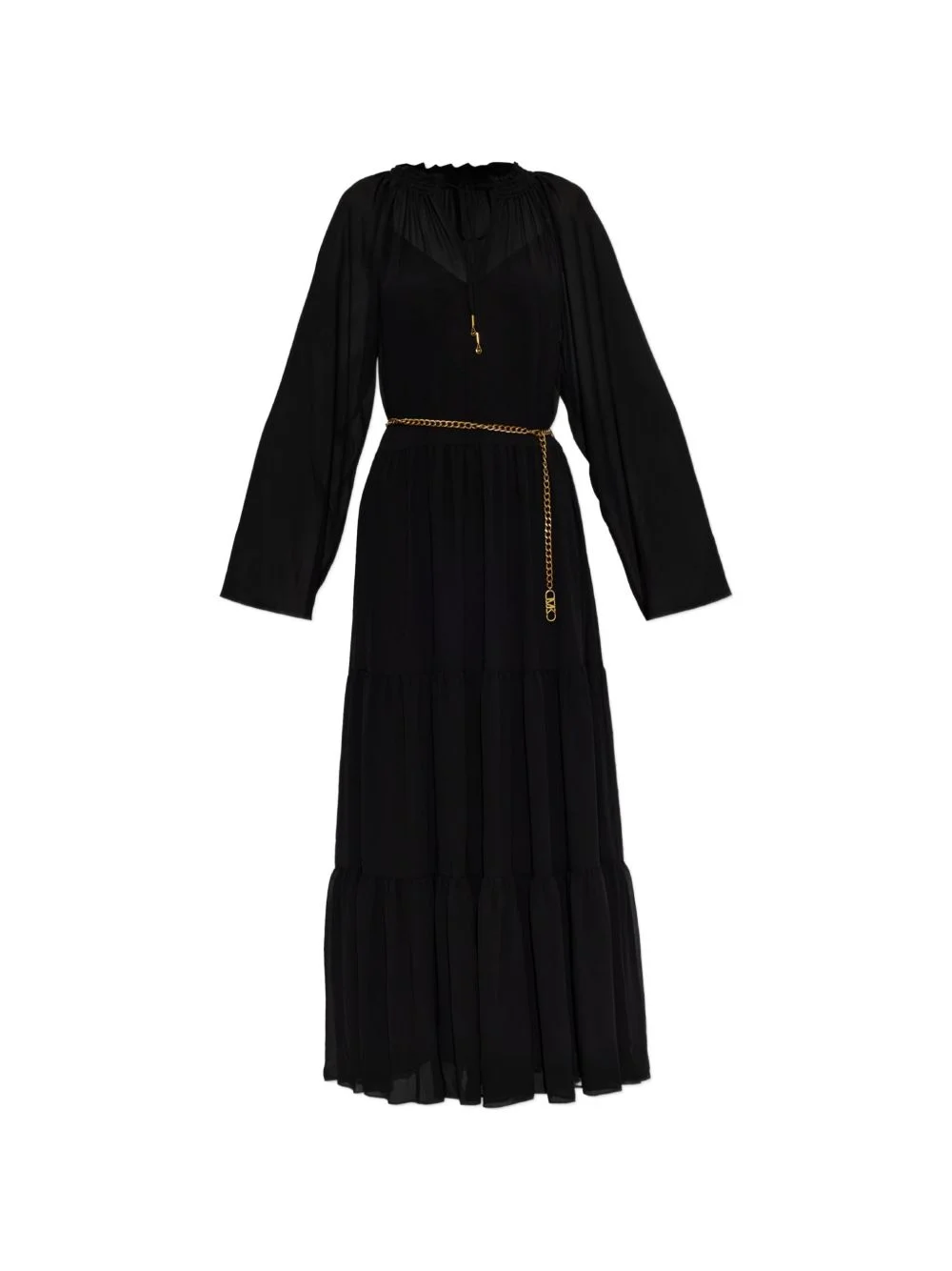 belted tiered maxi dress - 1