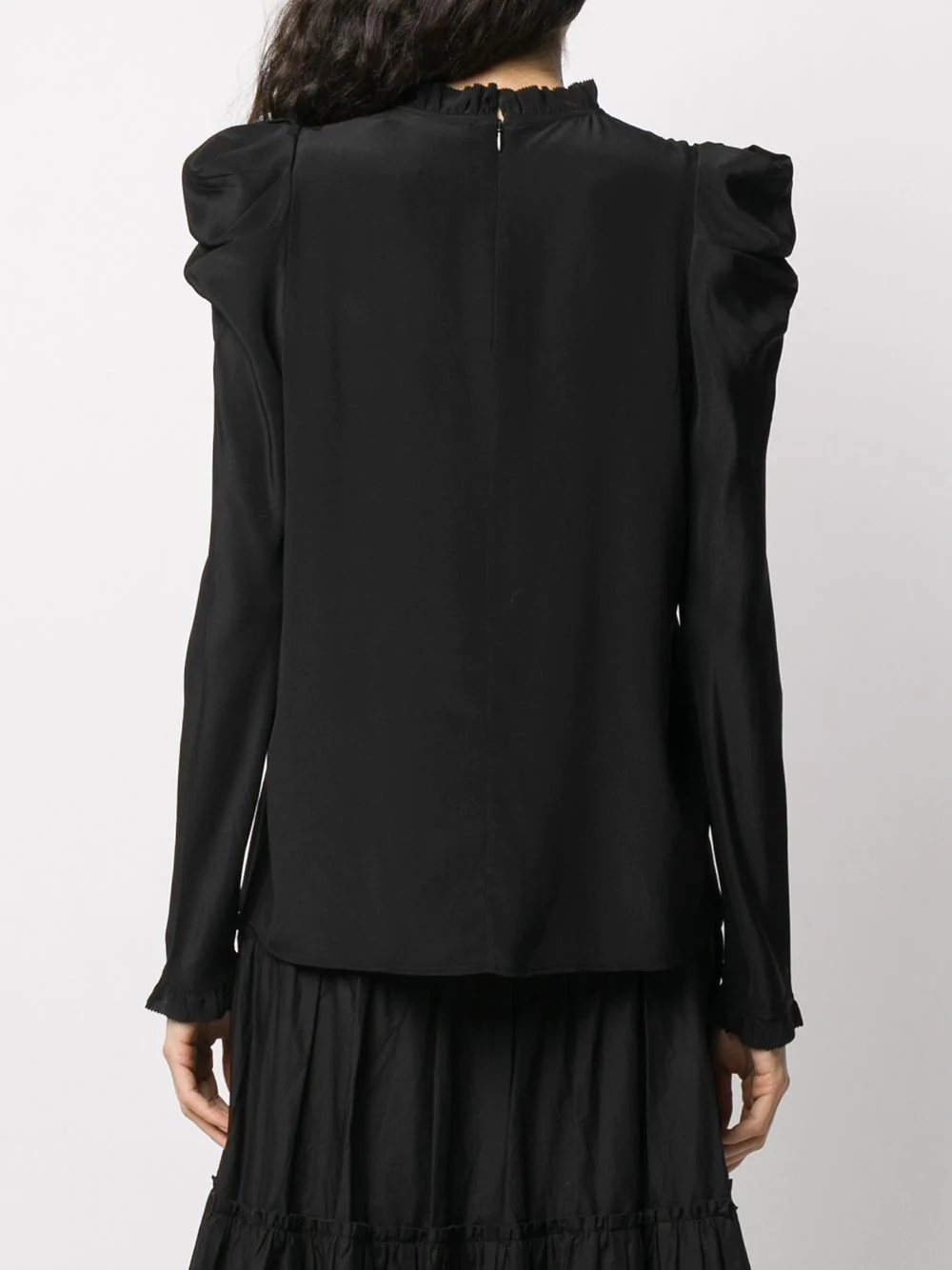 silk drape shoulder blouse - 4