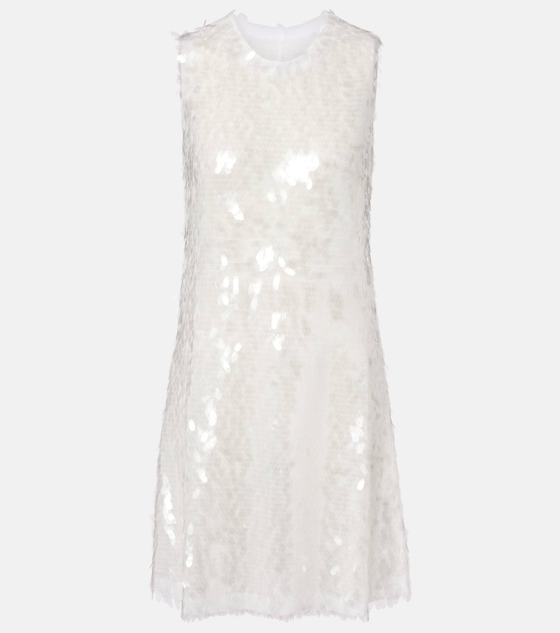 Sequined semi-sheer mesh minidress 1