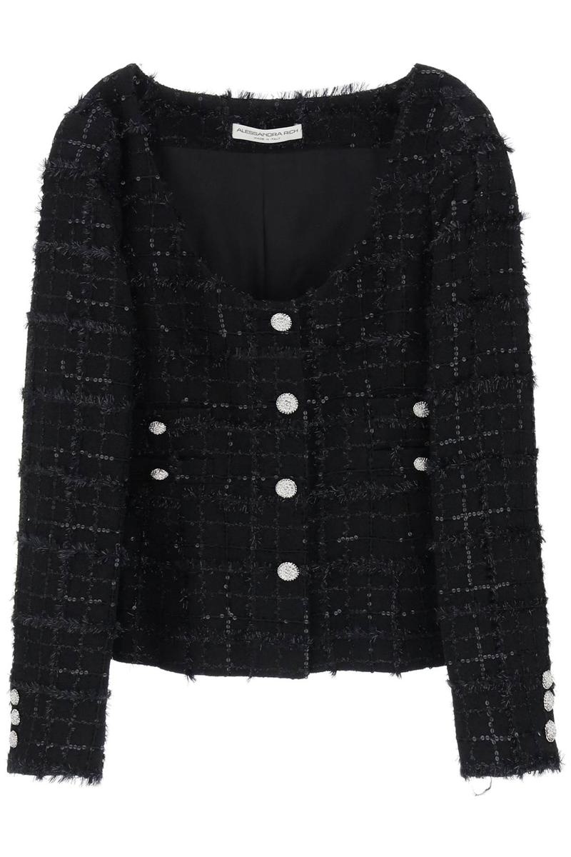 Alessandra Rich TWEED JACKET WITH SEQUINS EMBELL - 1