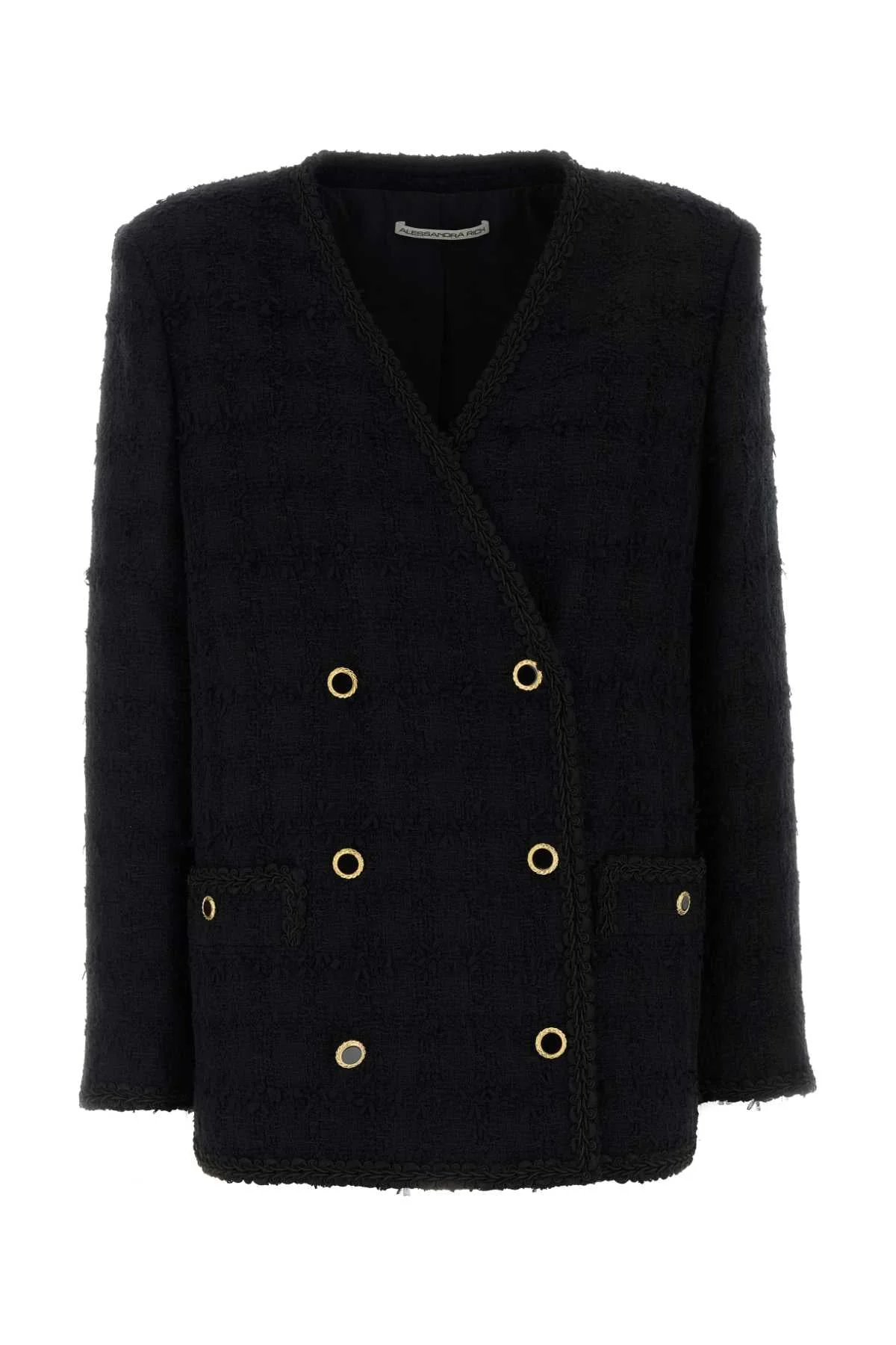 Alessandra Rich Women Black Boucle Blazer - 1