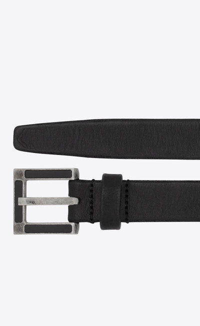 SAINT LAURENT classic belt with square buckle in vintage calfskin outlook