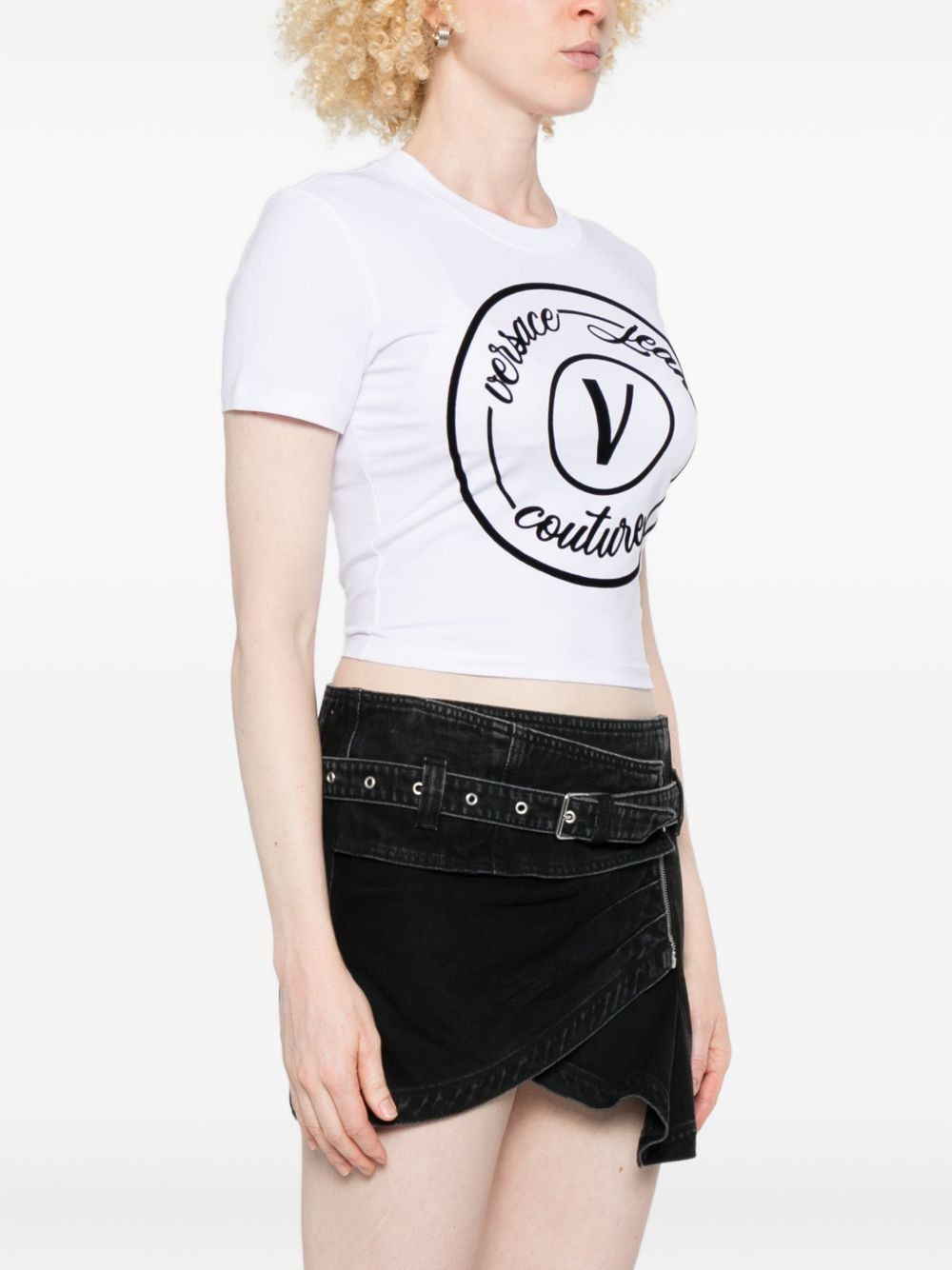 circular logo-plaque T-shirt - 3