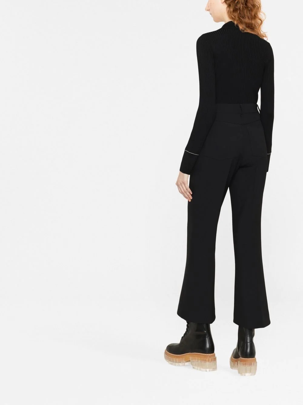 cropped bootcut trousers - 4