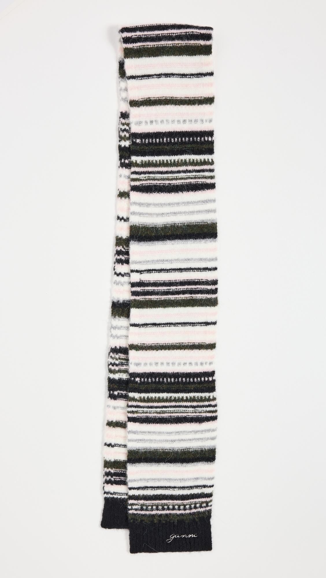 Striped Soft Wool Scarf - 1