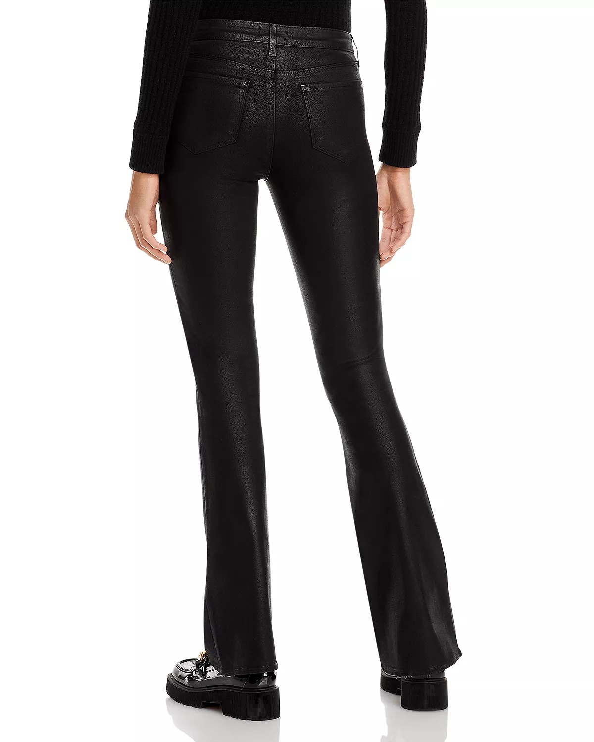 Selma High Rise Sleek Baby Bootcut Jeans in Noir Coated - 2