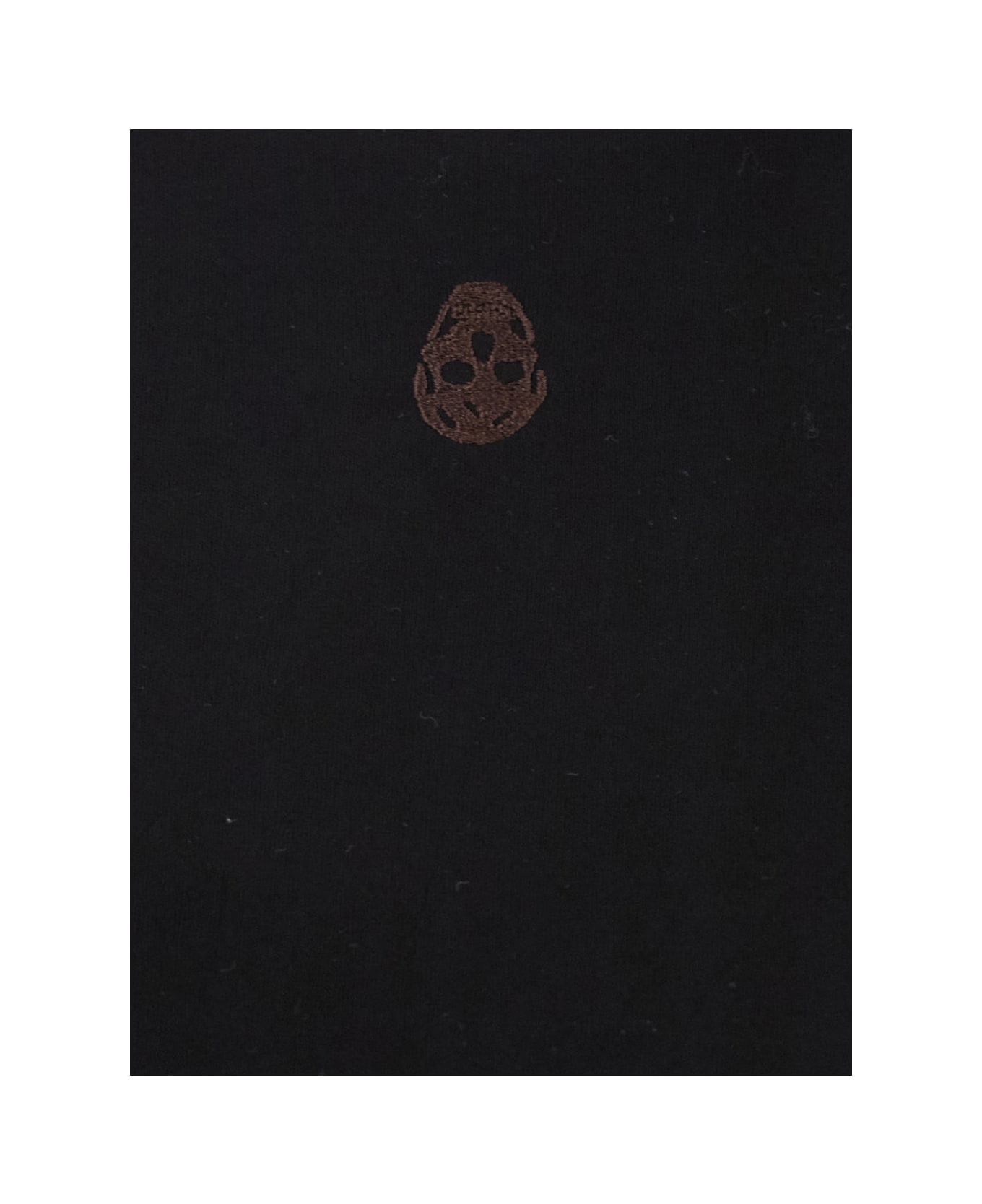 Black Crewneck T-shirt With Skull Embroidery On The Front In Cotton Woman - 3