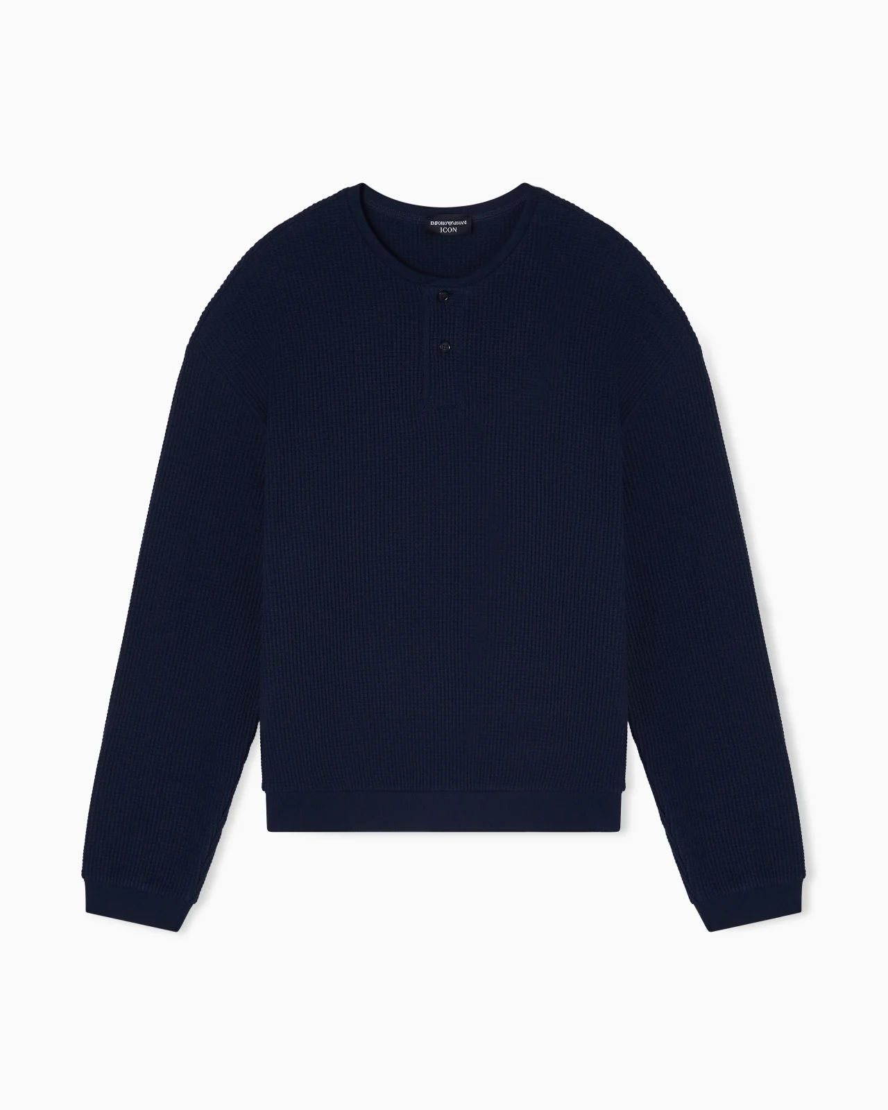 ICON JERSEY-STITCH, HENLEY-COLLAR SWEATSHIRT - 1