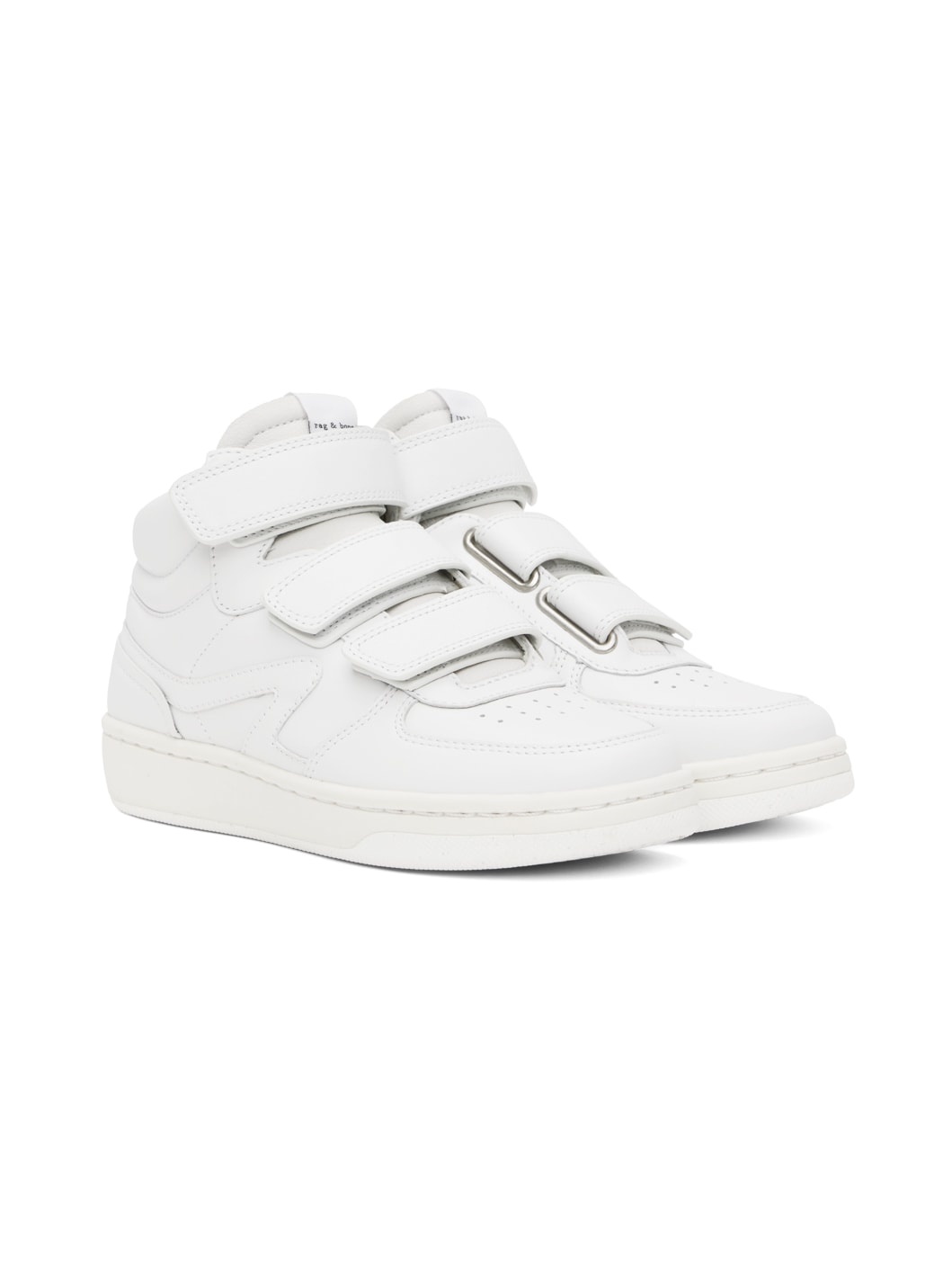 White Retro Court Sneakers - 4