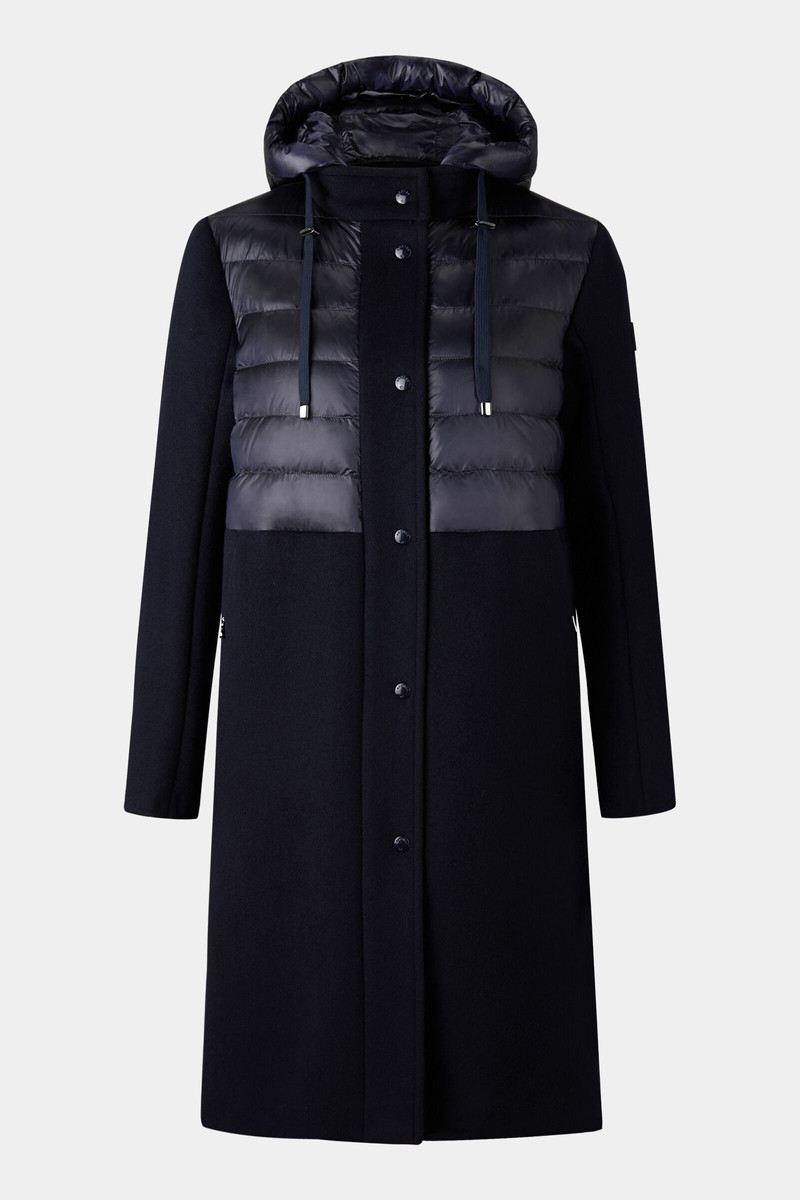 Isy Wool quilted coat in Navy blue 1